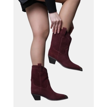 Полусапоги казаки с металлическим носом бордовые 3281 Полусапоги казаки с металлическим носом бордовые 3281