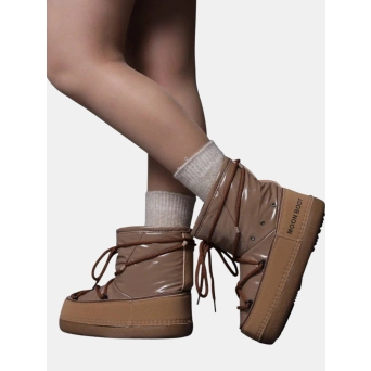 Сноубутсы дутики Moon Boot кожа коричневые 3317 Сноубутсы дутики Moon Boot кожа коричневые 3317