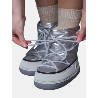 Сноубутсы дутики Moon Boot кожа серебристые 3318 Сноубутсы дутики Moon Boot кожа серебристые 3318