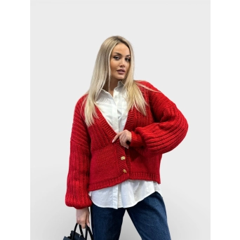 Кардиган вязанный SCHIAPARELLI красный 3452 Кардиган вязанный SCHIAPARELLI красный 3452