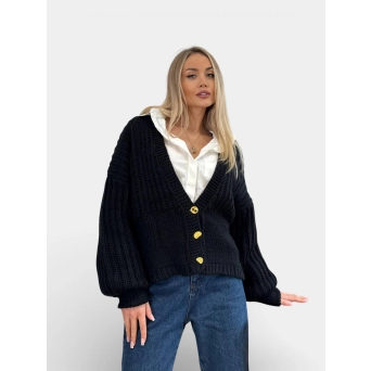 Кардиган вязанный SCHIAPARELLI черный 3455 Кардиган вязанный SCHIAPARELLI черный 3455