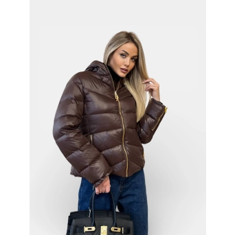 Пуховик зимний SCHIAPARELLI с капюшоном коричневый 3462 Пуховик зимний SCHIAPARELLI с капюшоном коричневый 3462