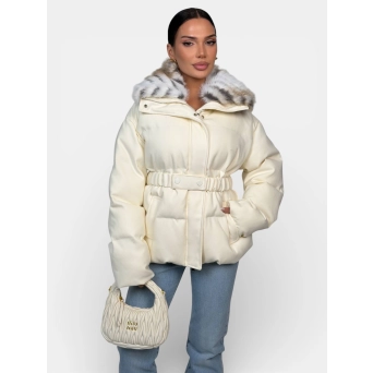 Куртка с мехом зимняя Max Mara бежевая 3474 Куртка с мехом зимняя Max Mara бежевая 3474