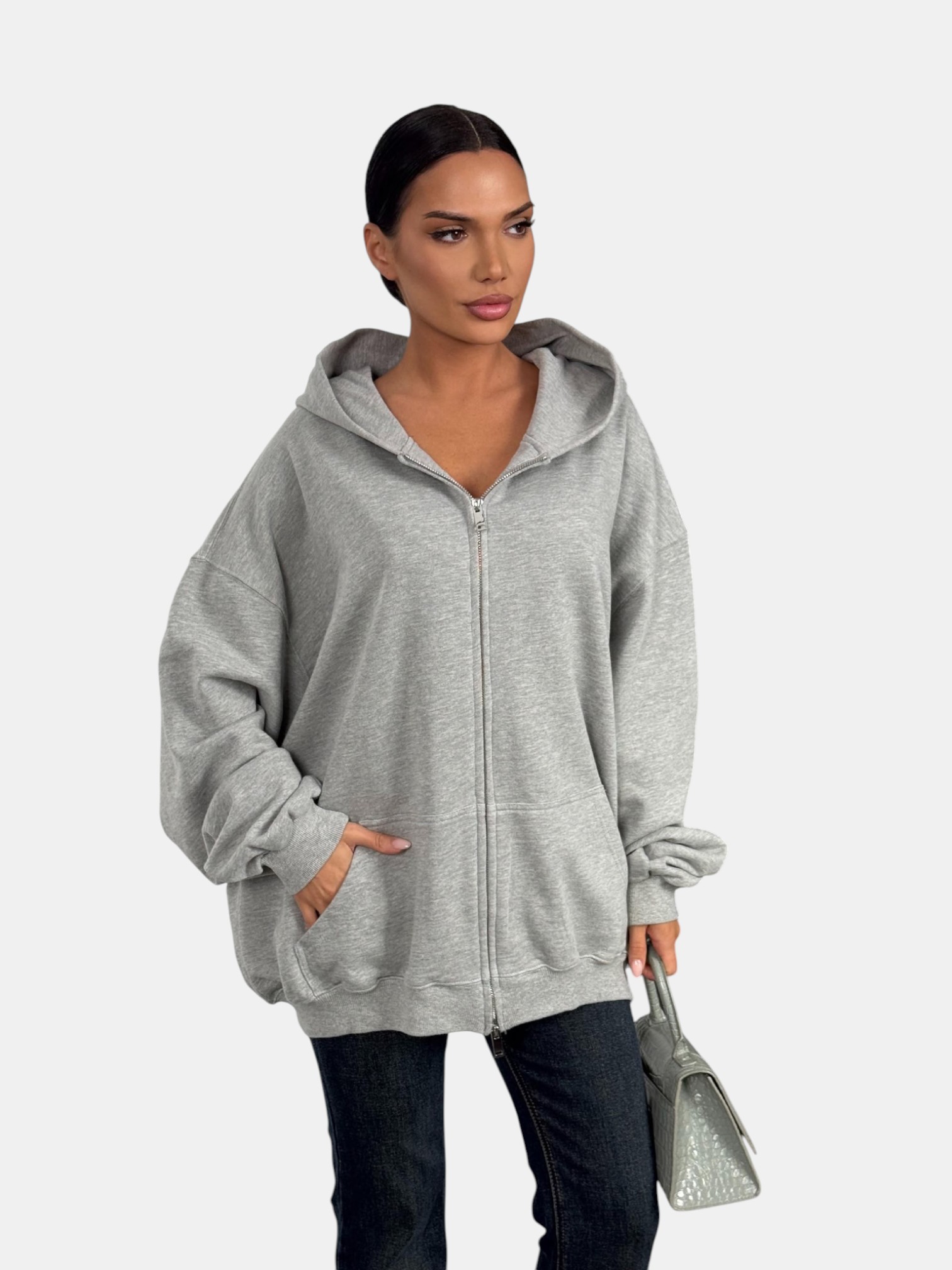 Толстовка с зипкой оверсайз