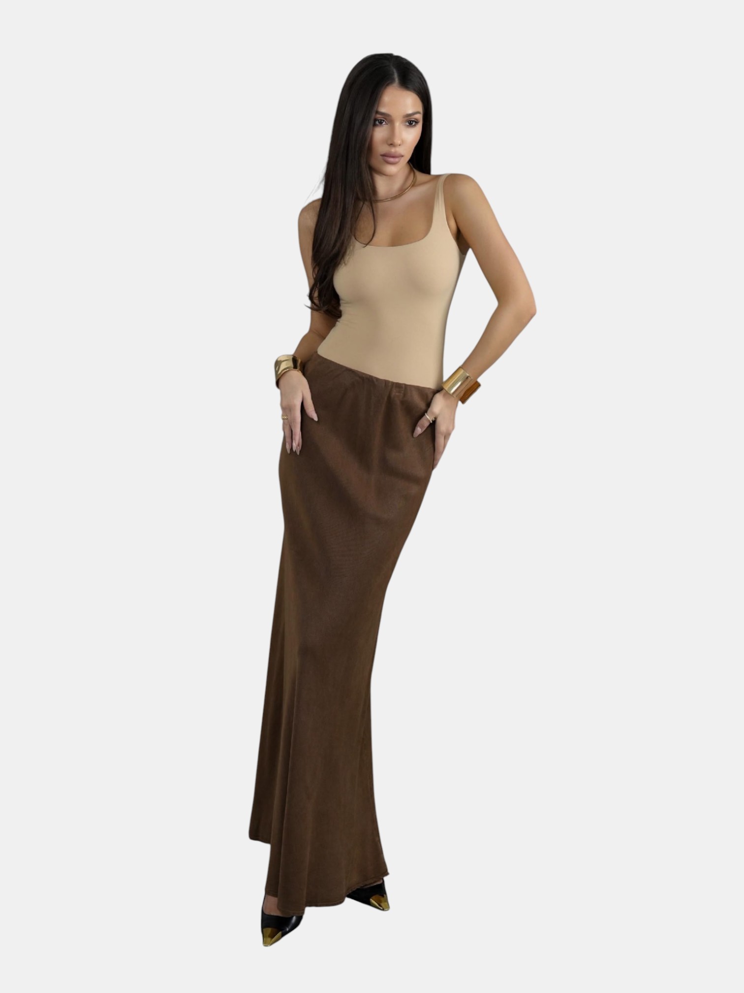 Джинсовая юбка коричневая 3196 Джинсовая юбка коричневая 3196