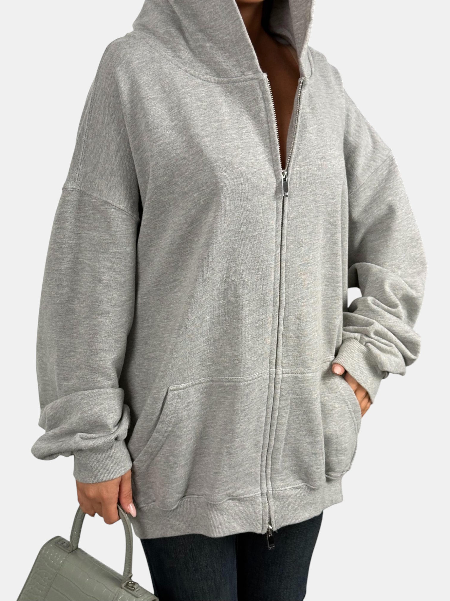 Толстовка с зипкой оверсайз