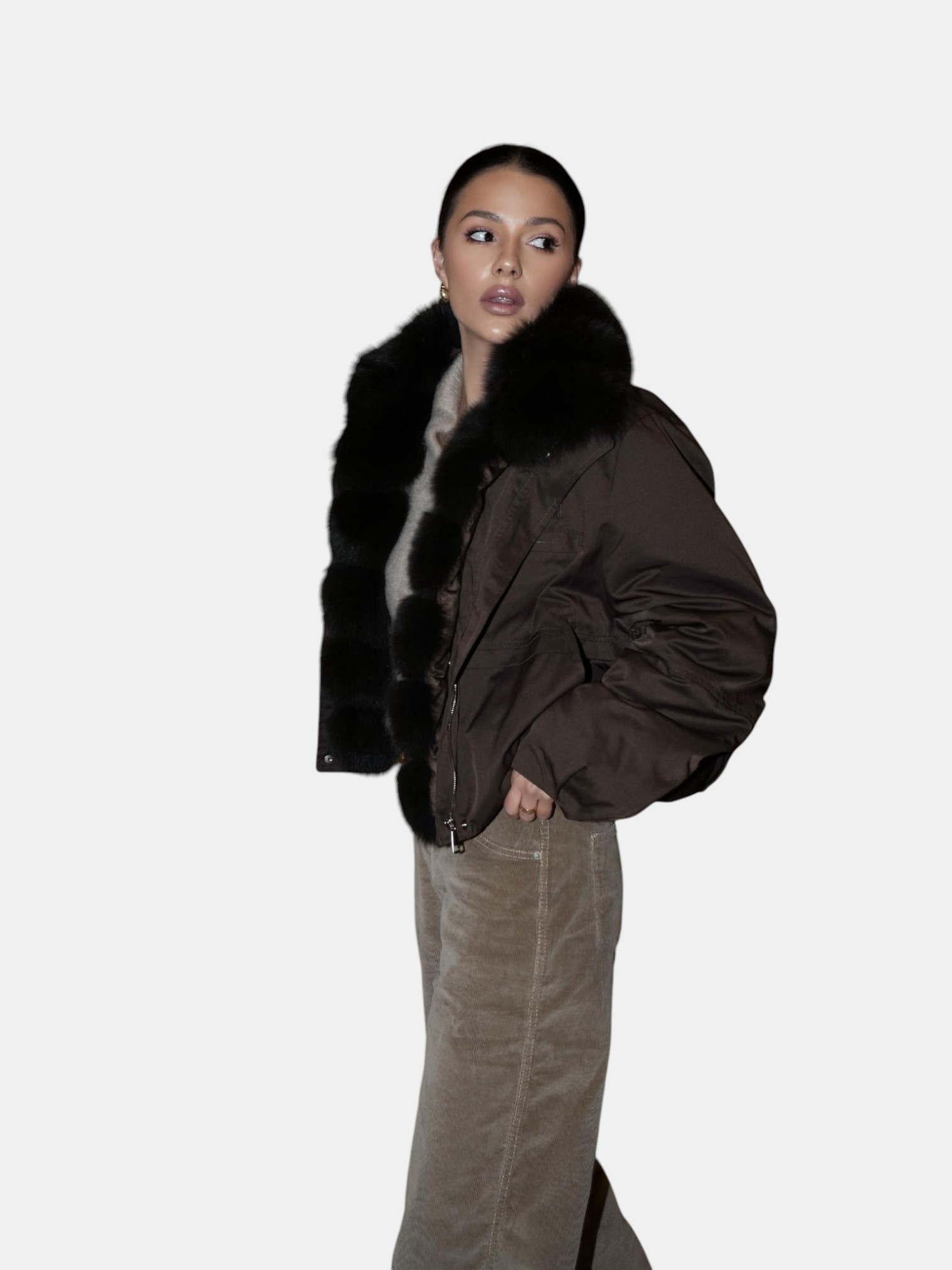 Куртка с натуральным мехом коричневая 3223 Куртка с натуральным мехом коричневая 3223Куртка с натуральным мехом коричневая 3223