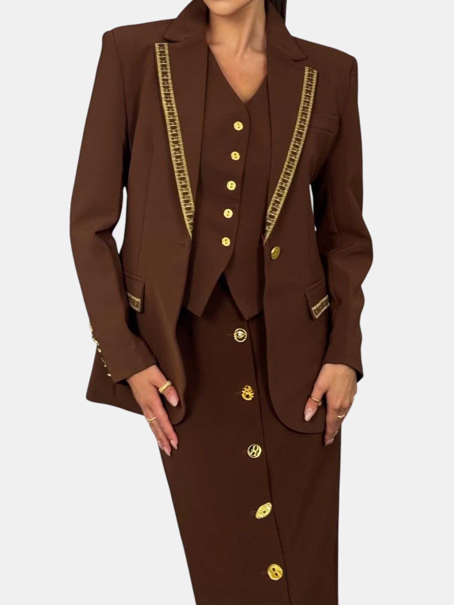 Костюм тройка SCHIAPARELLI коричневый