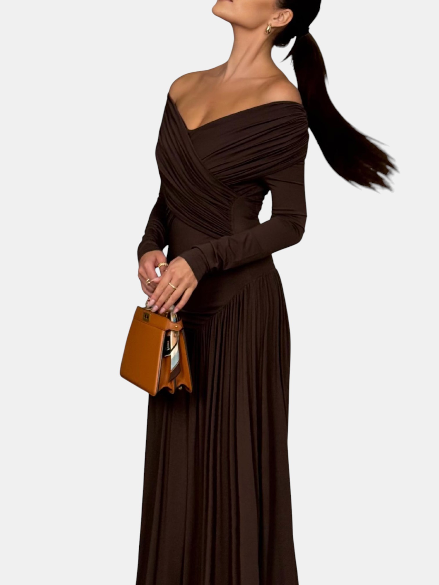 Платье вечернее коричневое