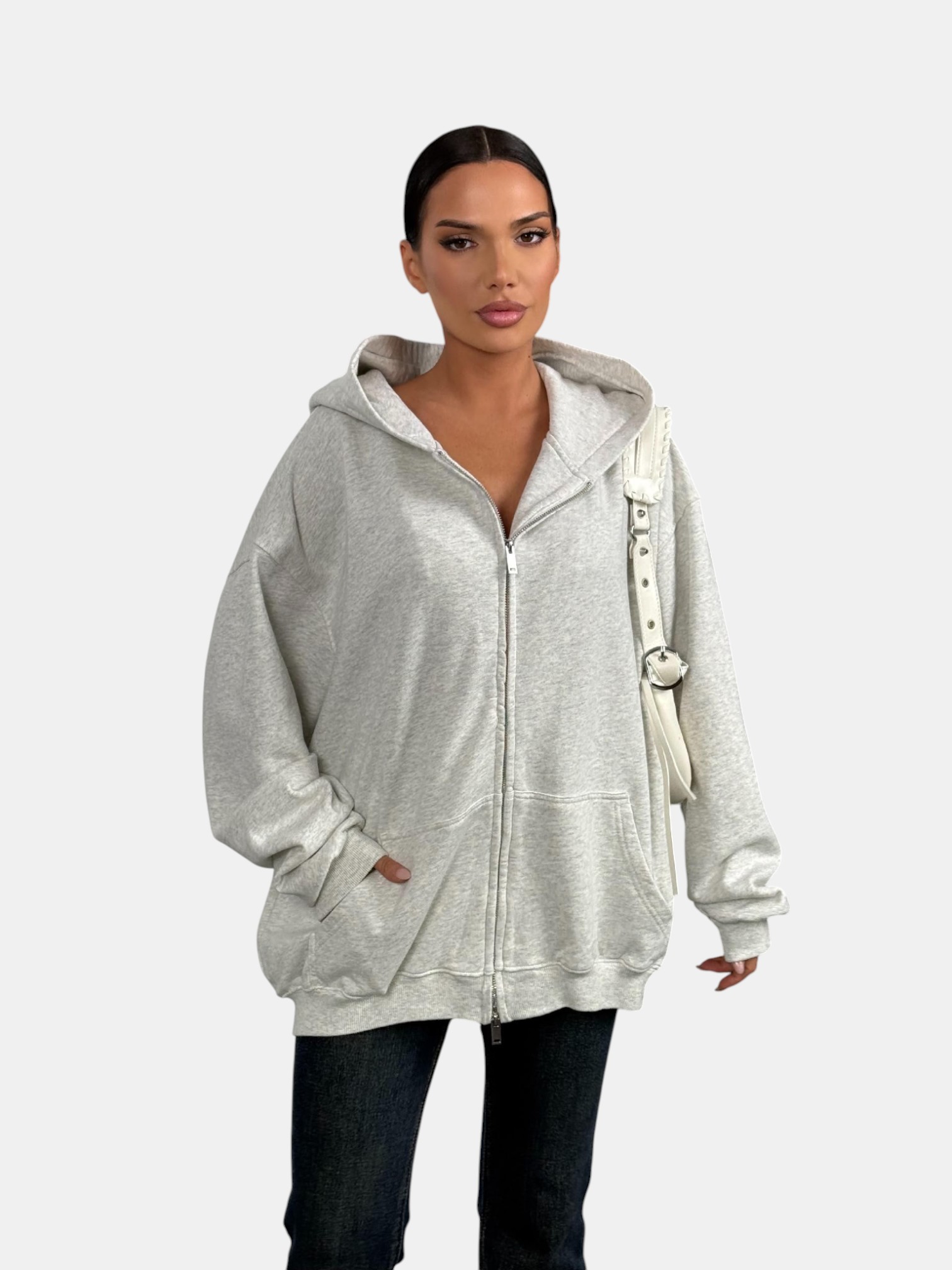 Толстовка с зипкой оверсайз