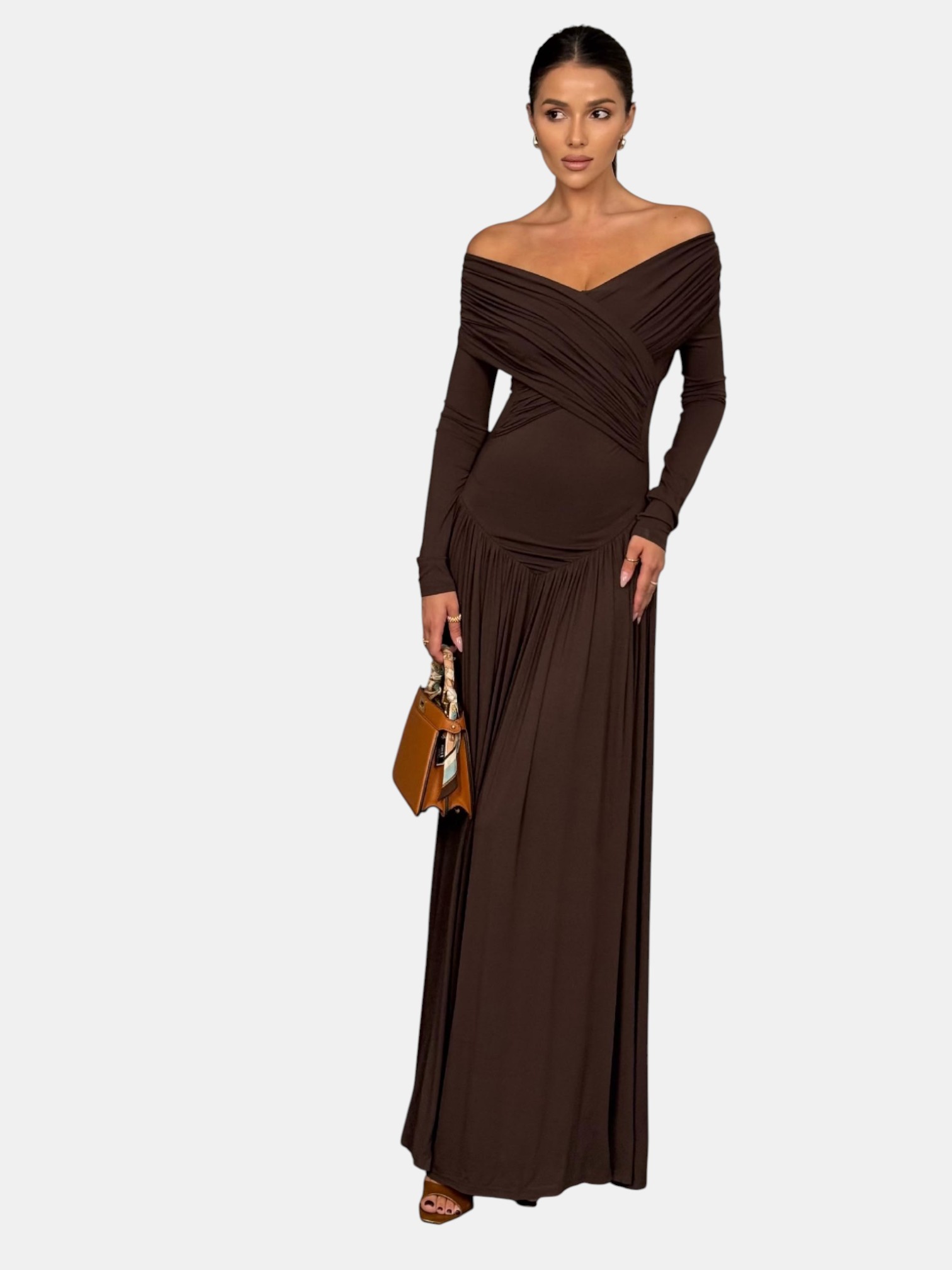 Платье вечернее коричневое