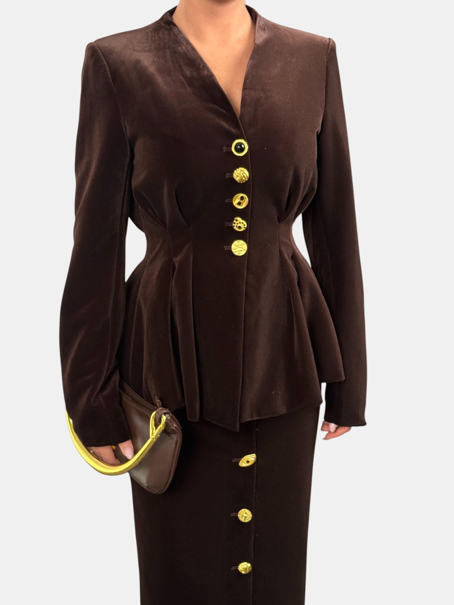 Бархатный костюм Schiaparelli с юбкой