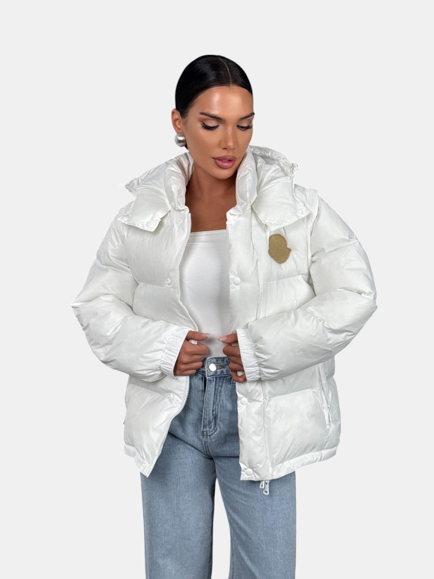 Пуховик MONCLER белый 3152 Пуховик MONCLER белый 3152