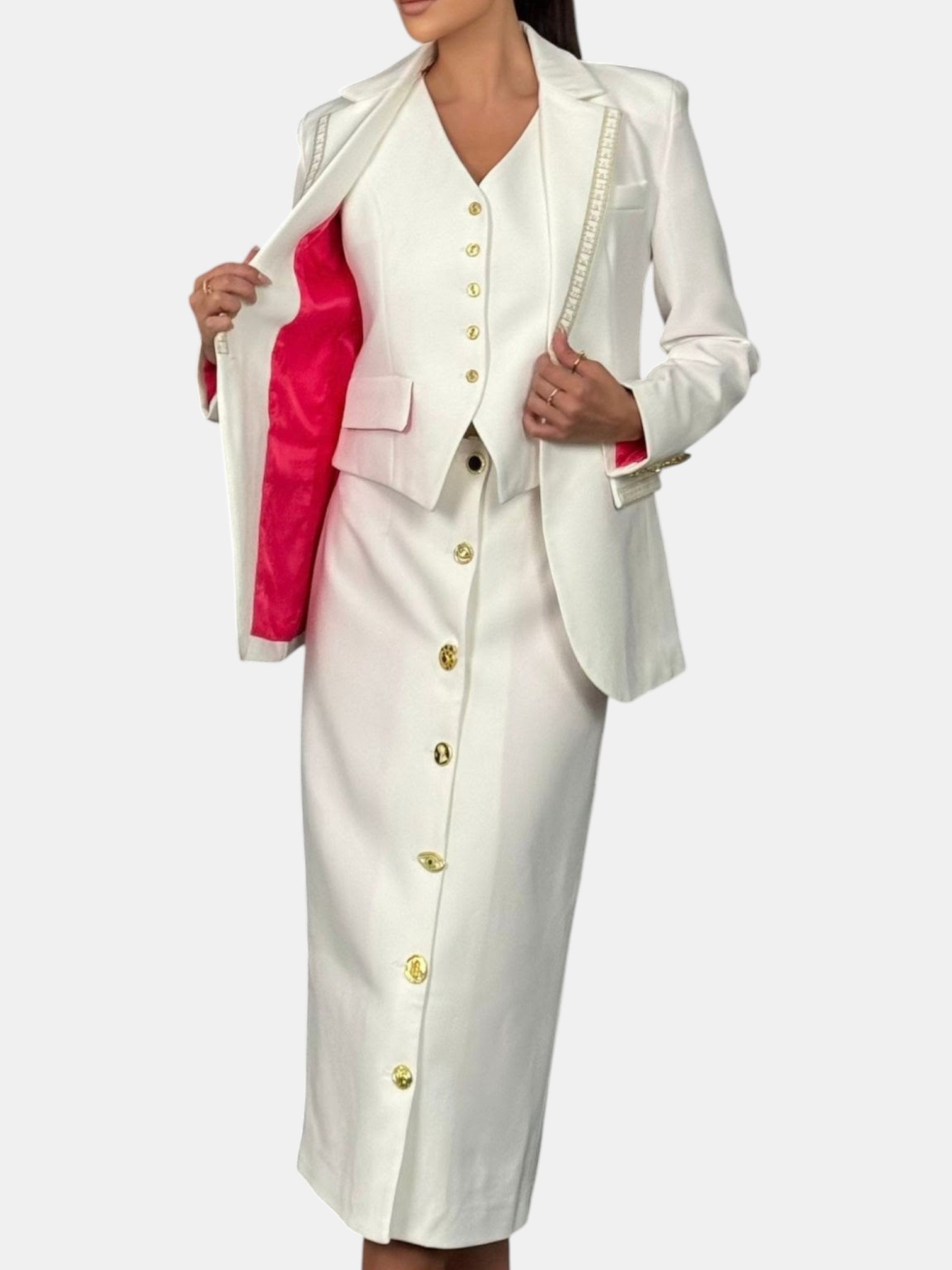 Костюм тройка SCHIAPARELLI белый