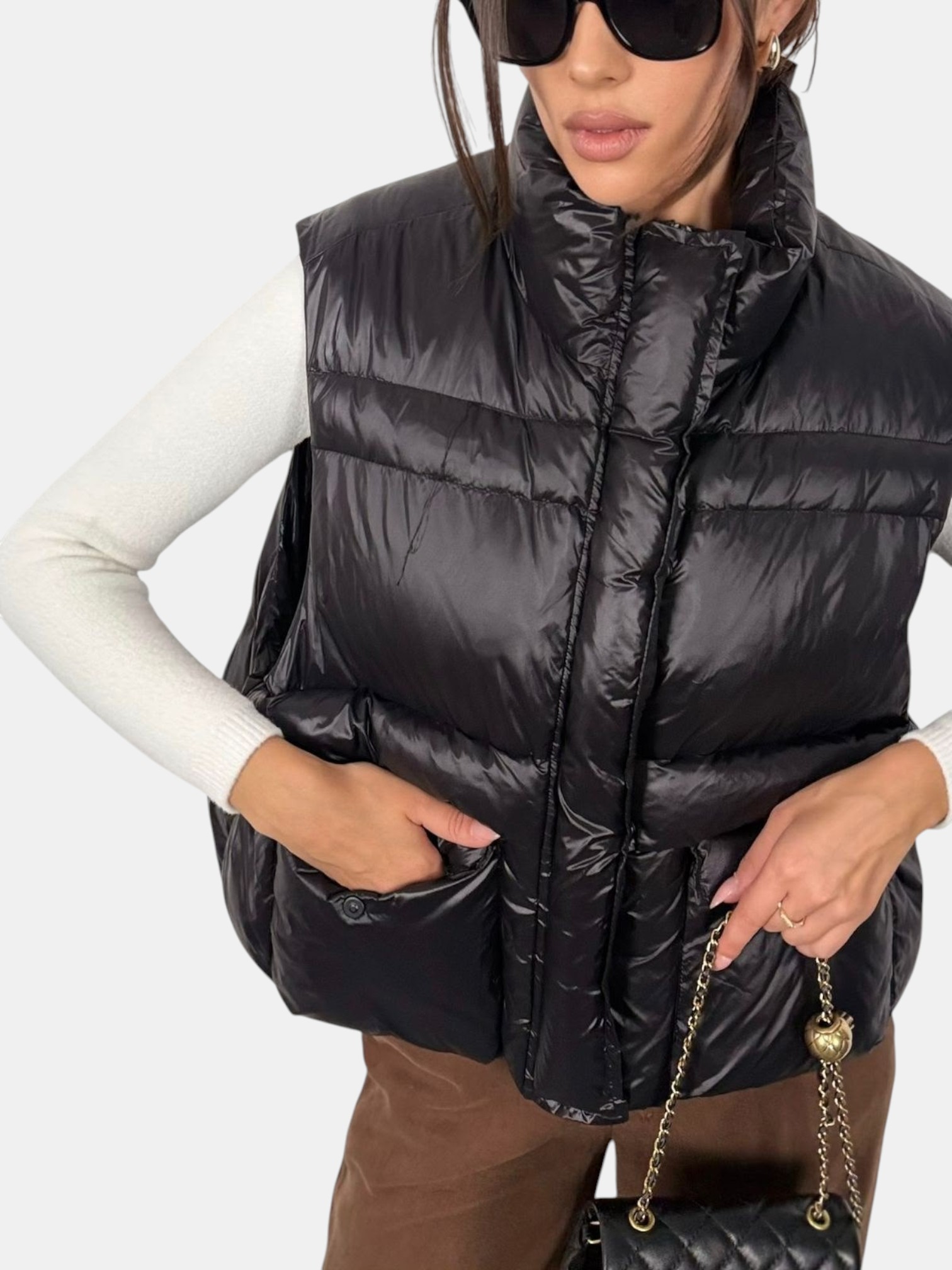 Жилетка оверсайз черная