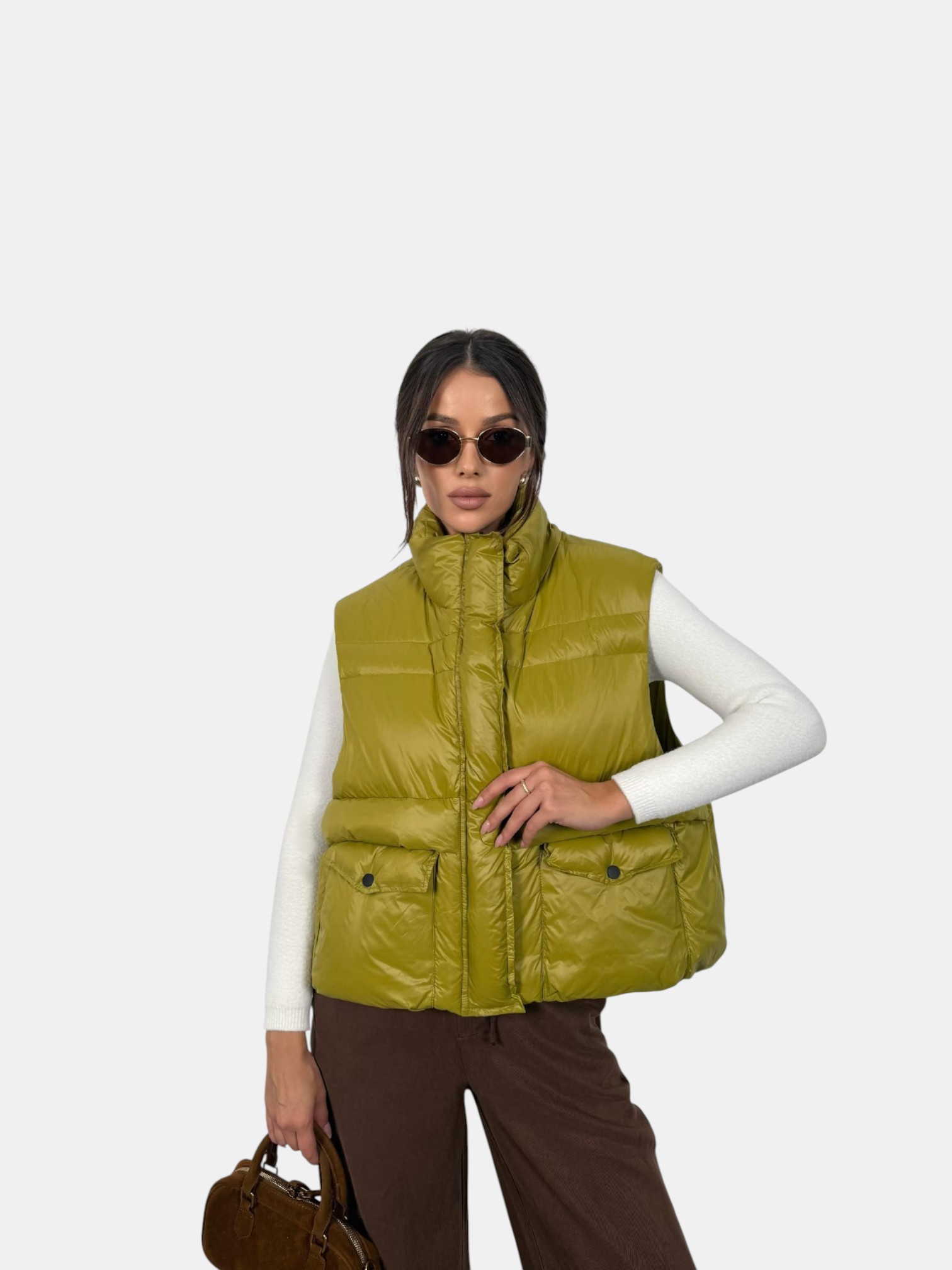 Жилетка оверсайз оливковая