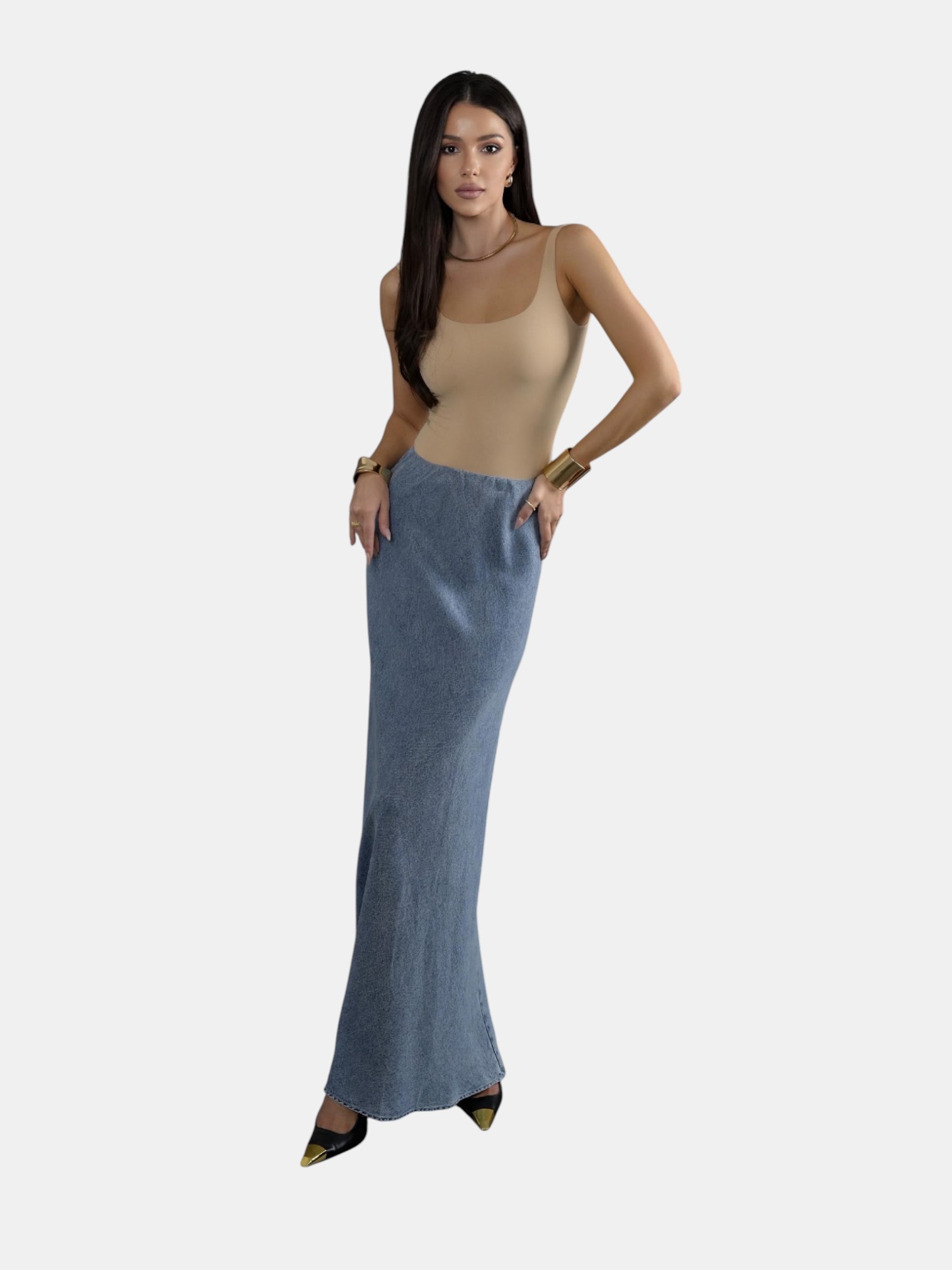 Джинсовая юбка голубая 3193 Джинсовая юбка голубая 3193