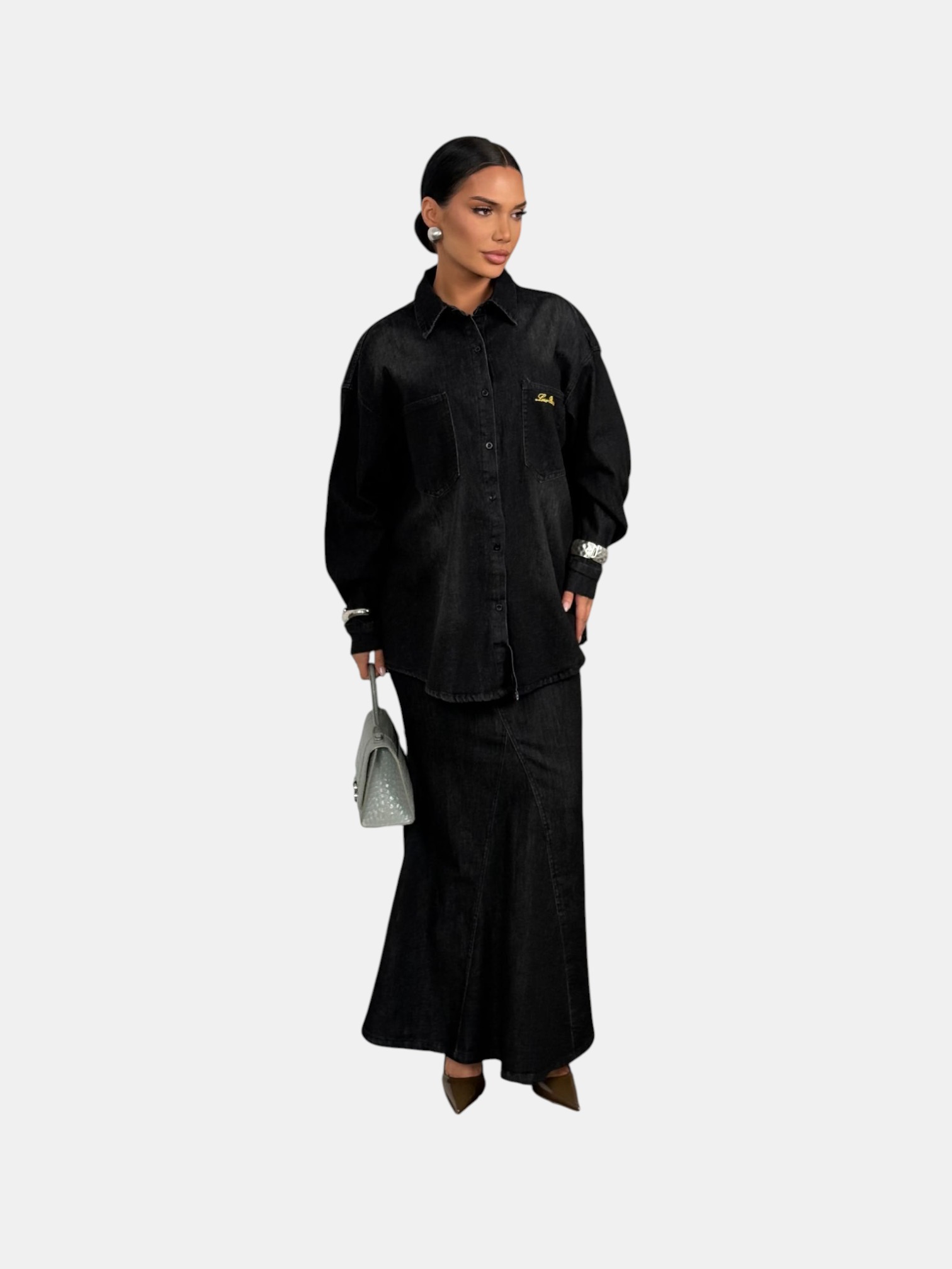 Джинсовый костюм двойка LORO PIANO черный 3176 Джинсовый костюм двойка LORO PIANO черный 3176