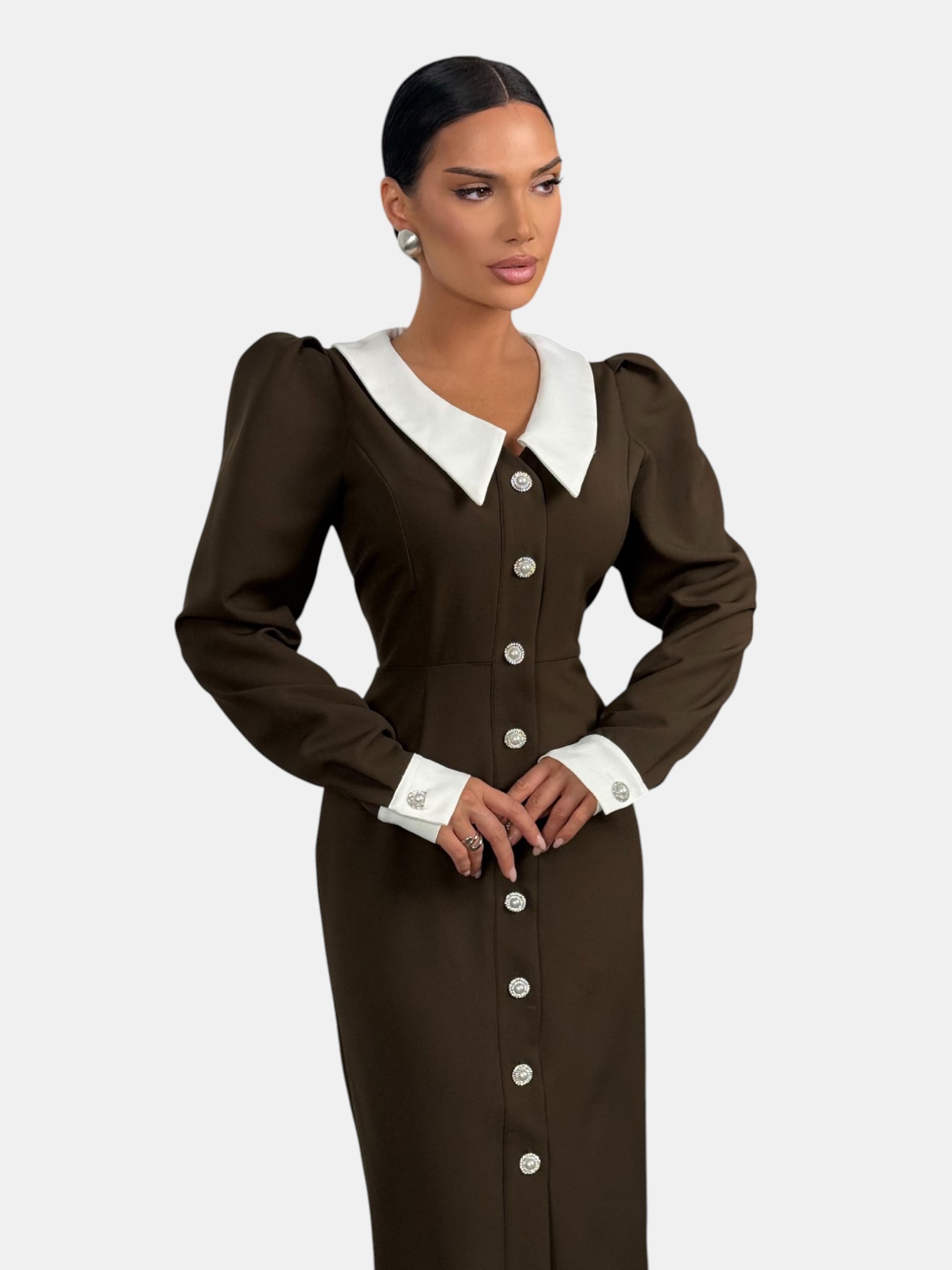 Платье вечернее коричневое