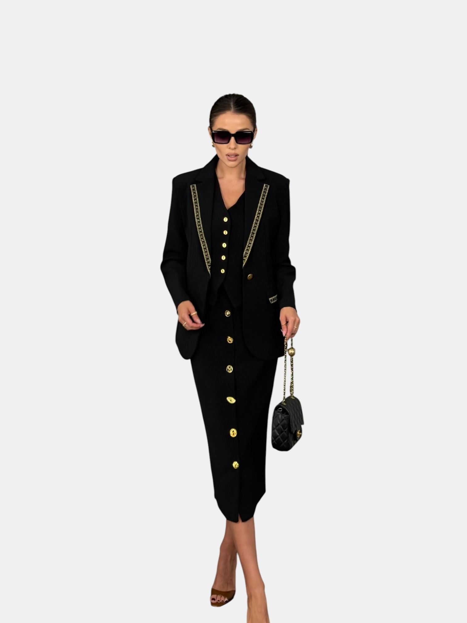 Костюм тройка SCHIAPARELLI черный