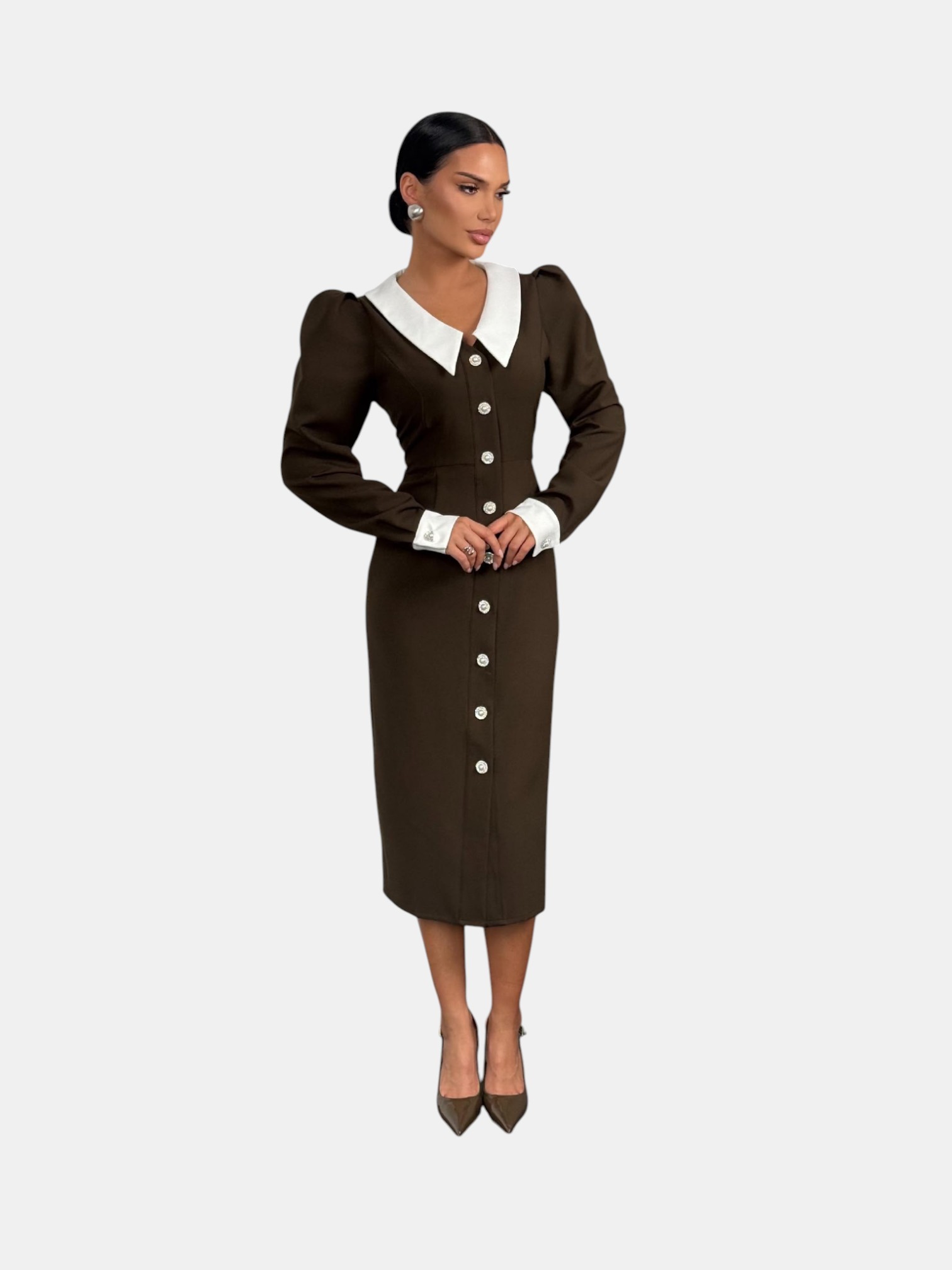 Платье вечернее коричневое