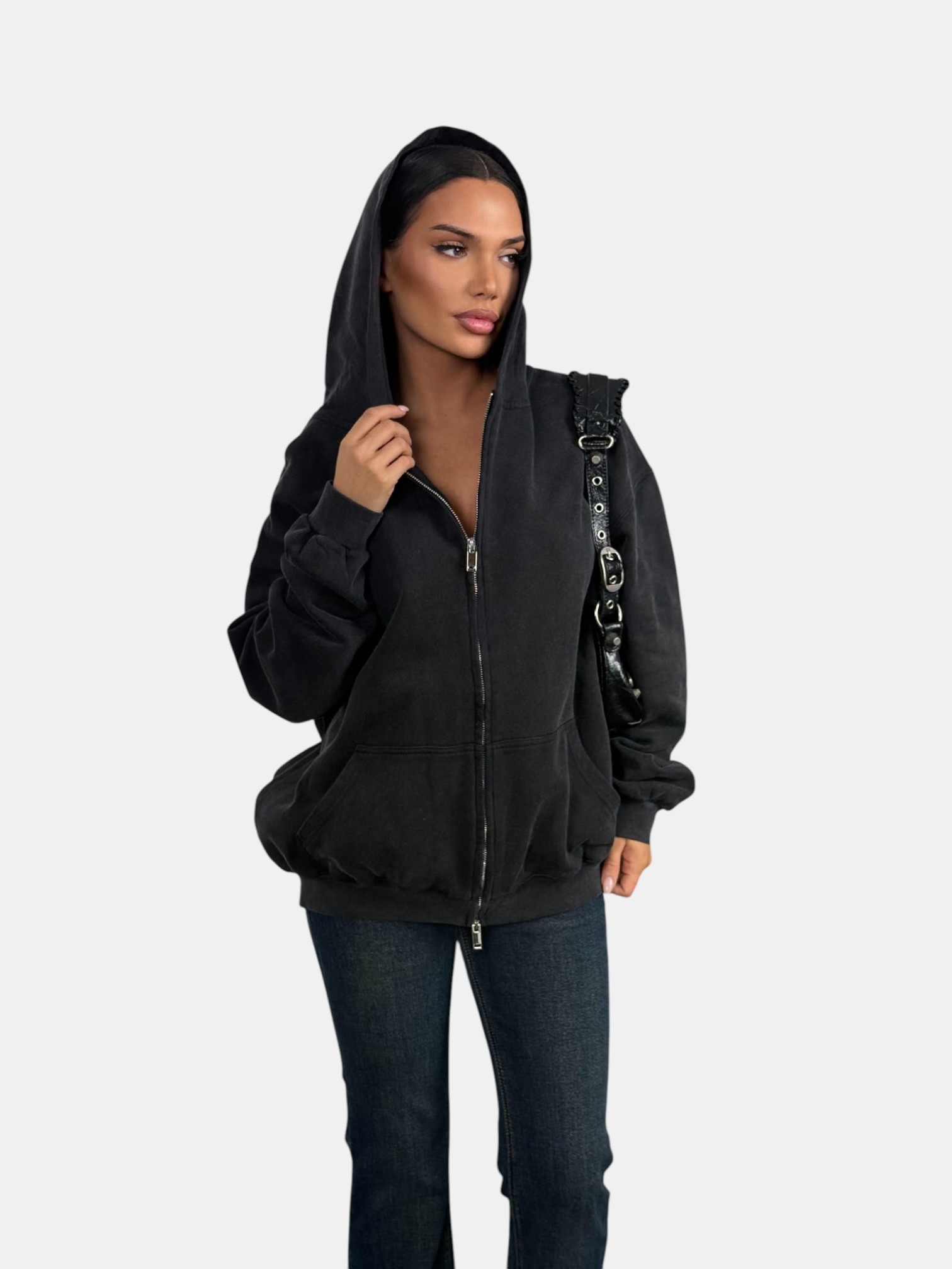 Толстовка с зипкой оверсайз