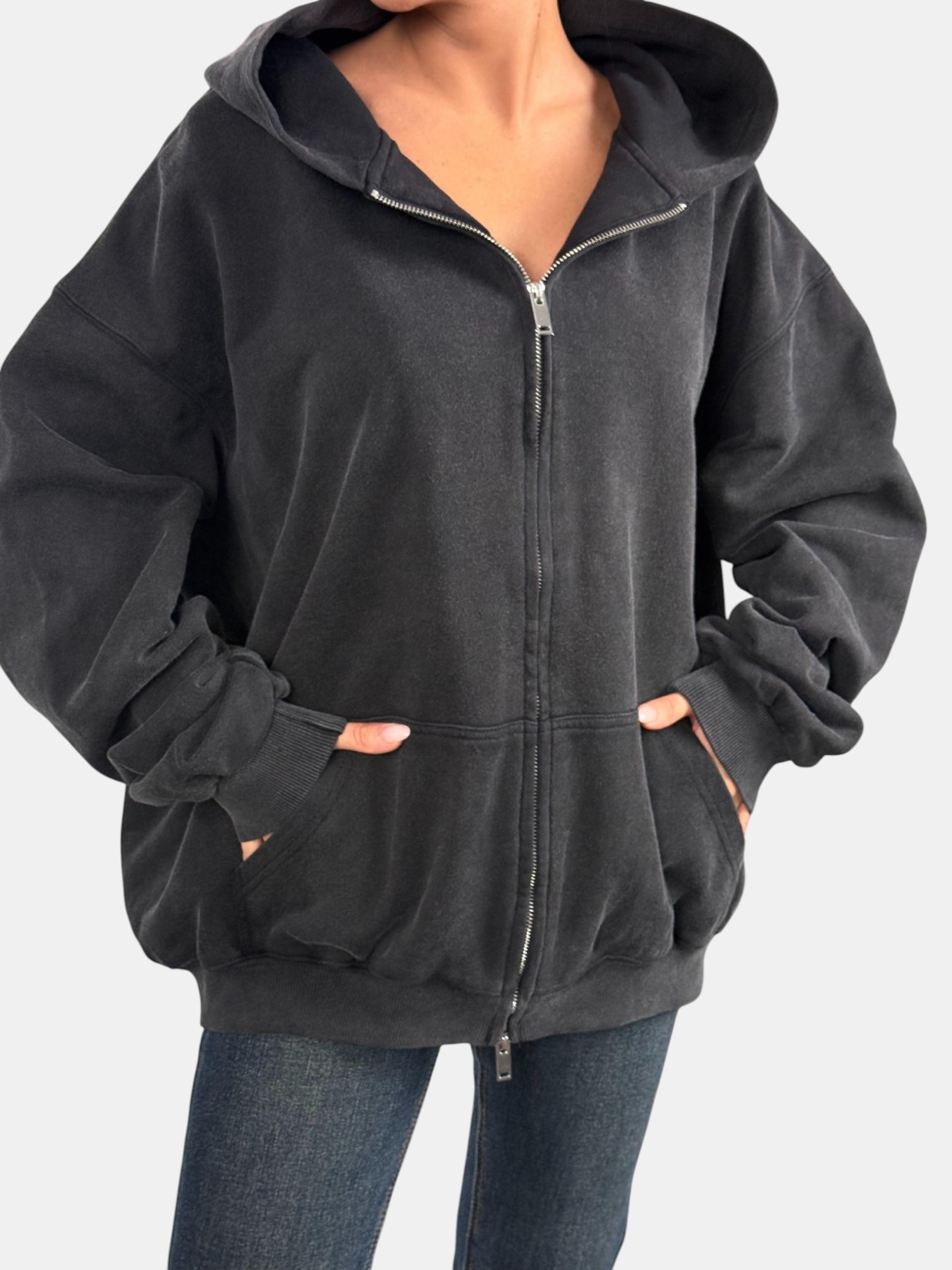 Толстовка с зипкой оверсайз