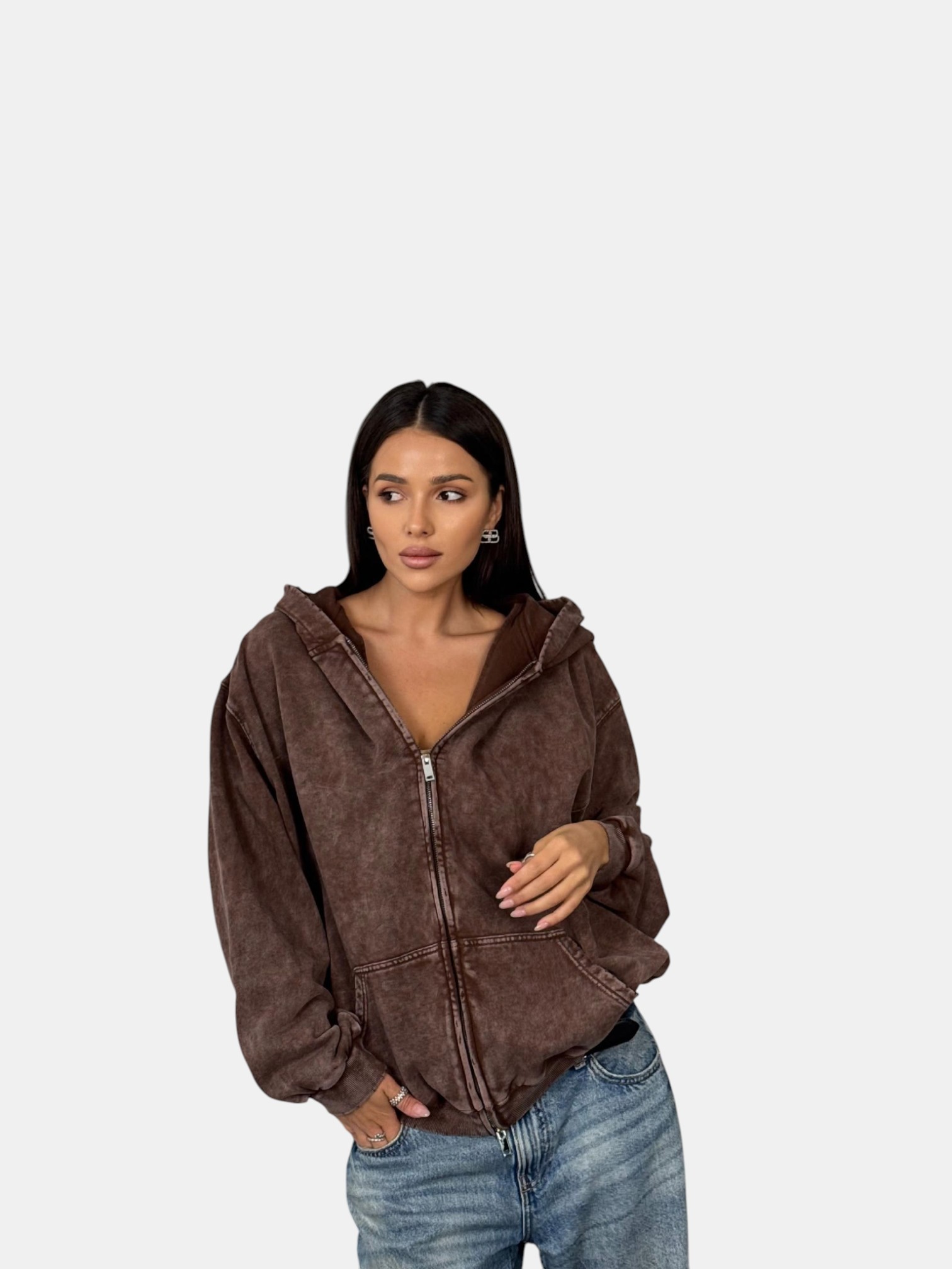 Толстовка с зипкой оверсайз