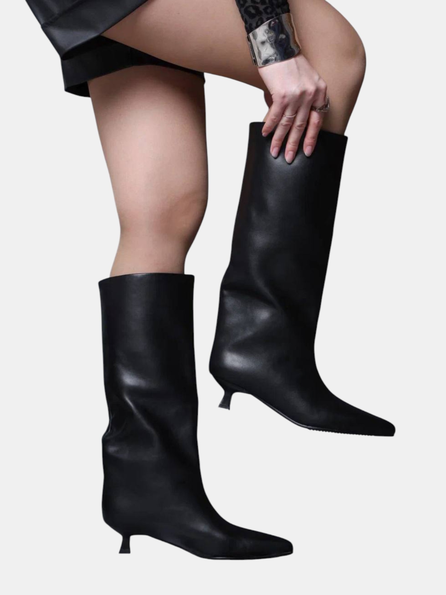 Сапоги трубы на шпильке кожа черные 3292 Сапоги трубы на шпильке кожа черные 3292