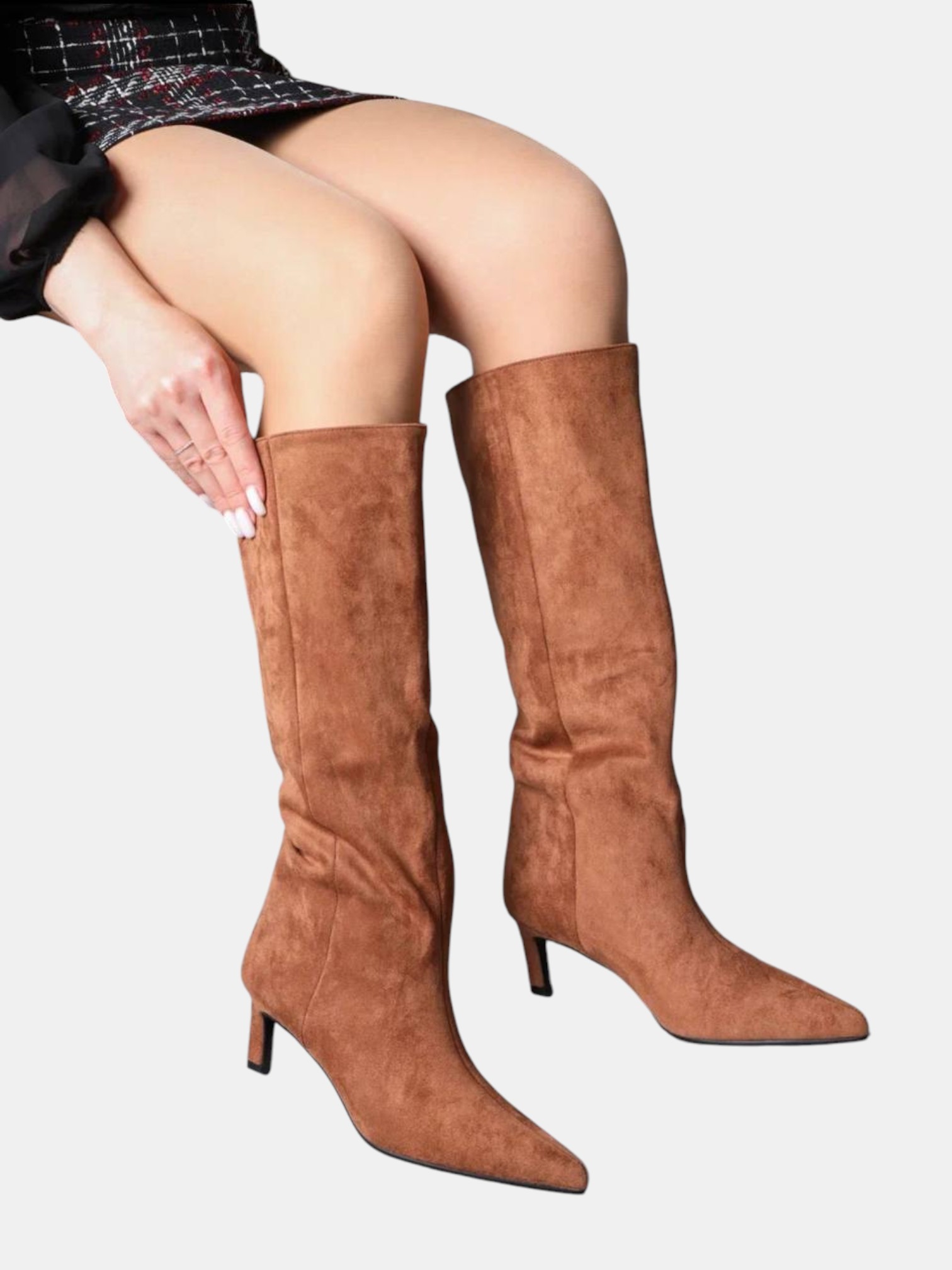 Сапоги трубы на шпильке