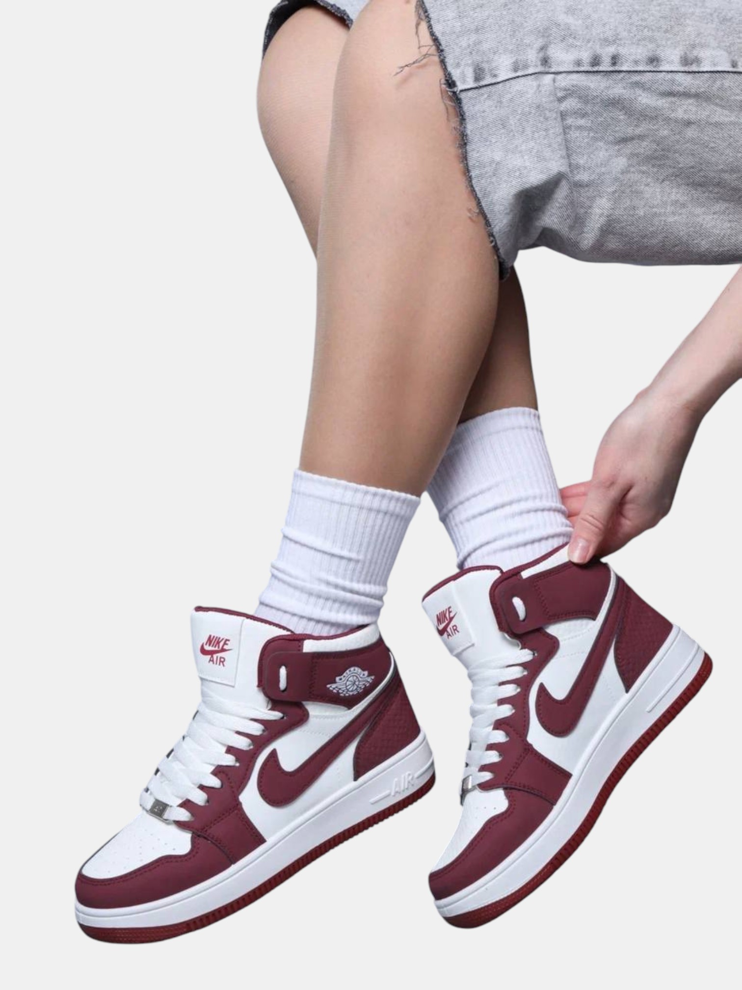 Кроссовки NIKE Air Jordan 1 красные с белым 3264 Кроссовки NIKE Air Jordan 1 красные с белым 3264