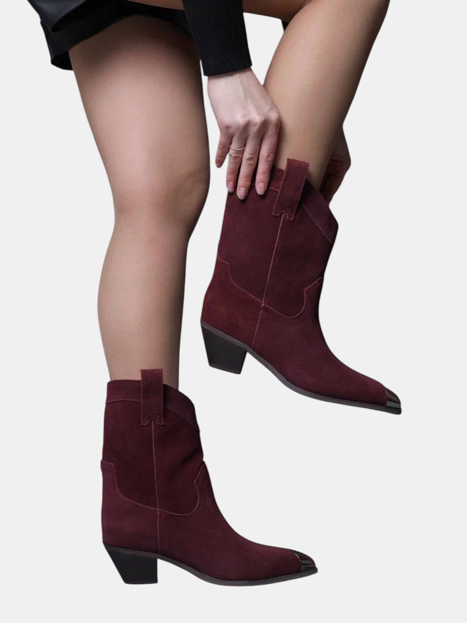 Полусапоги казаки с металлическим носом бордовые 3281 Полусапоги казаки с металлическим носом бордовые 3281