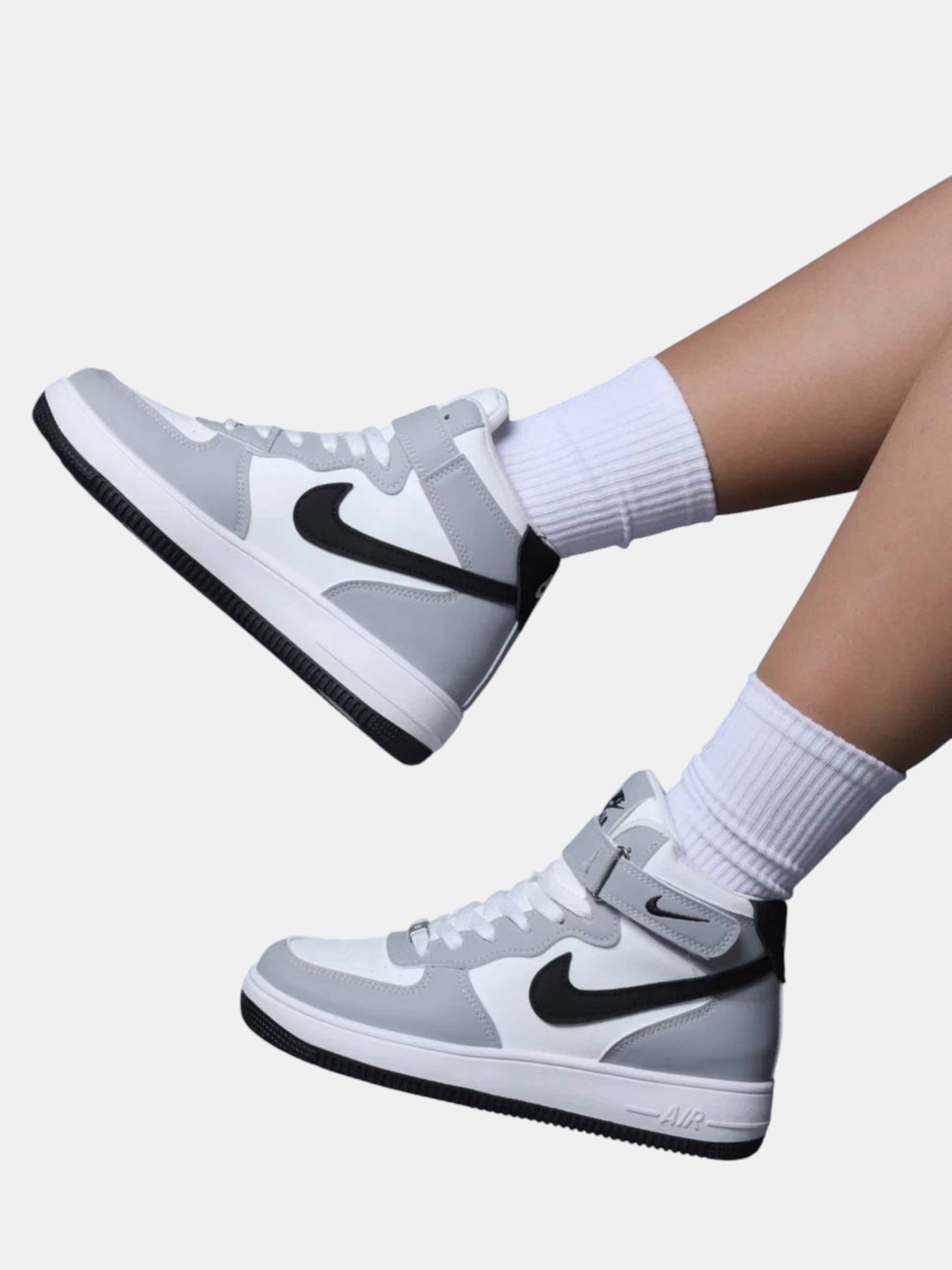 Кроссовки NIKE Аir Fоrсе 1 серые с белым 3261 Кроссовки NIKE Аir Fоrсе 1 серые с белым 3261