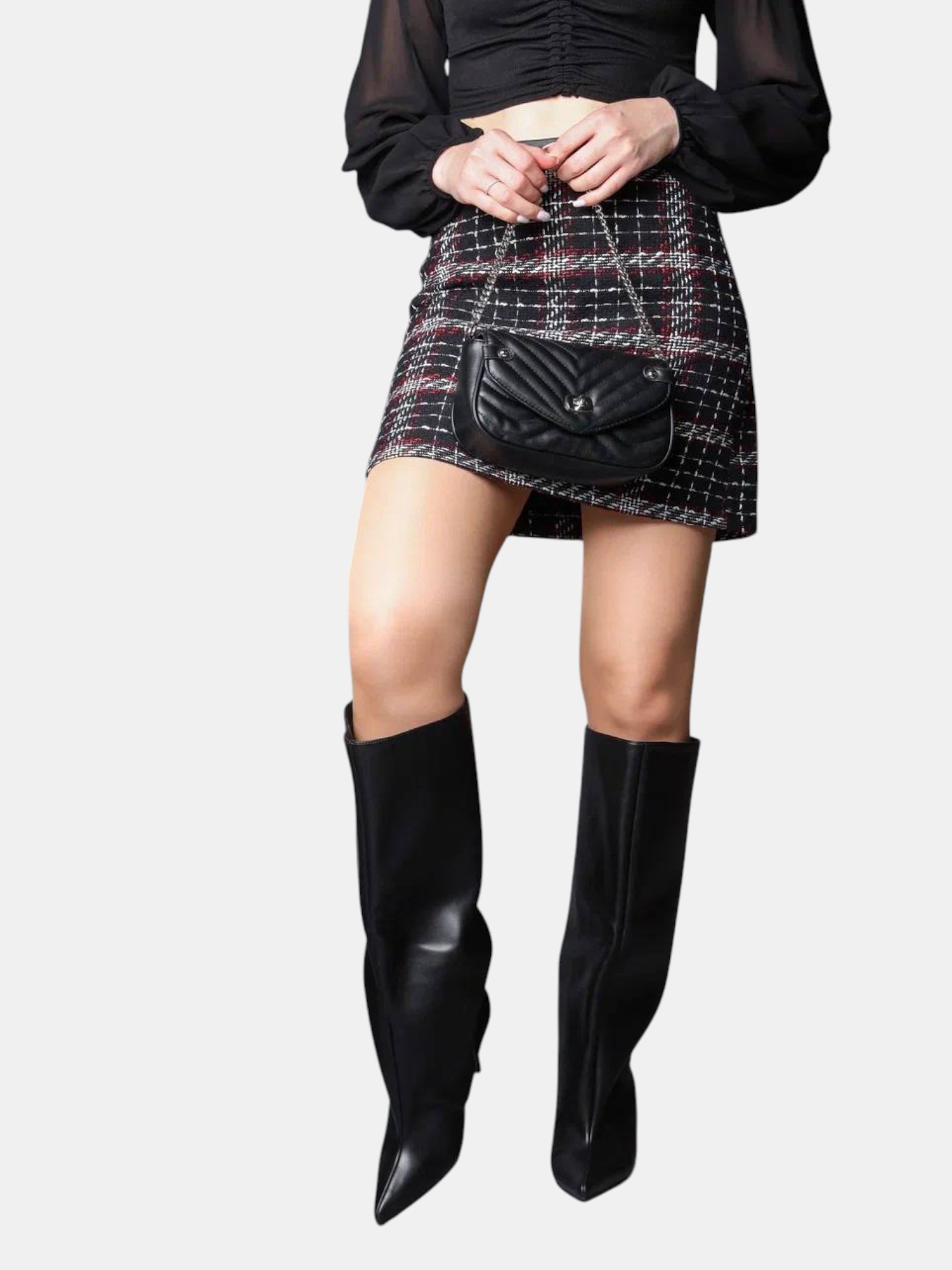 Сапоги трубы на шпильке