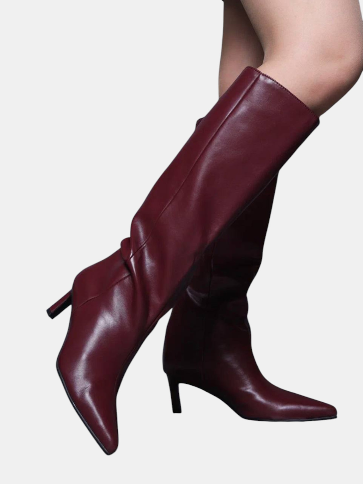 Сапоги трубы на шпильке кожа бордовые 3296 Сапоги трубы на шпильке кожа бордовые 3296