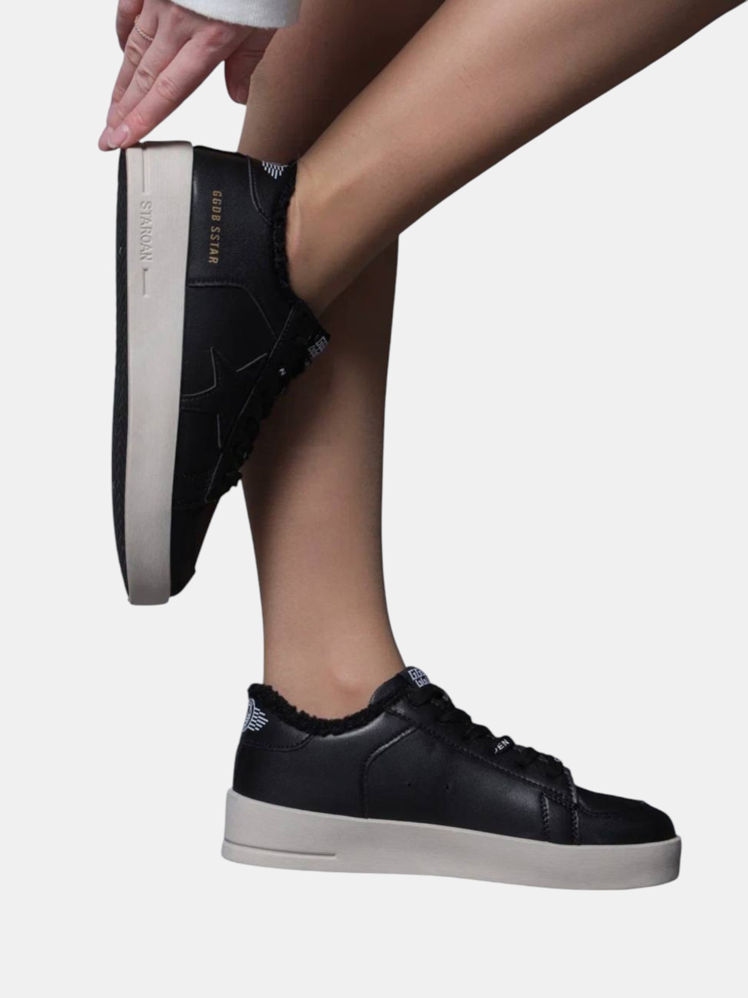 Кеды зимние Golden goose Hi Star черные 3265 Кеды зимние Golden goose Hi Star черные 3265