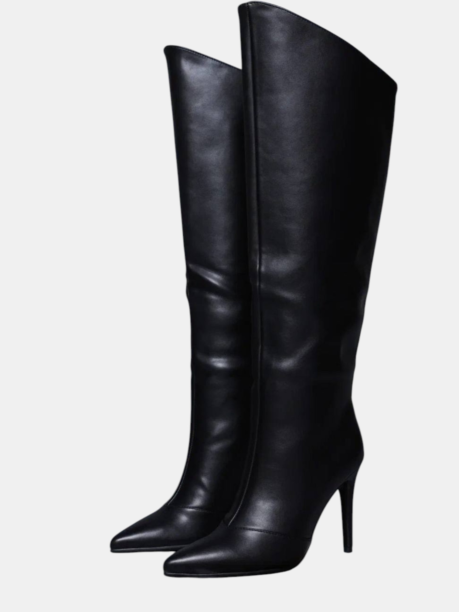 Сапоги трубы на шпильке кожаные черные 3283 Сапоги трубы на шпильке кожаные черные 3283