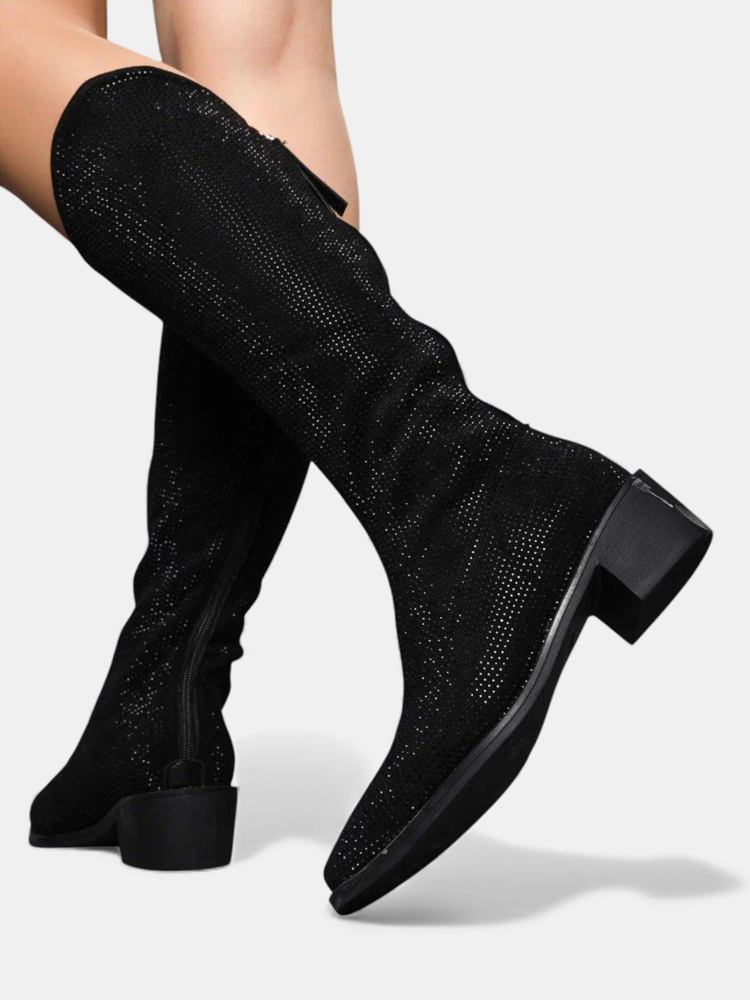 Сапоги с камнями демисезонные черные 3334 Сапоги с камнями демисезонные черные 3334