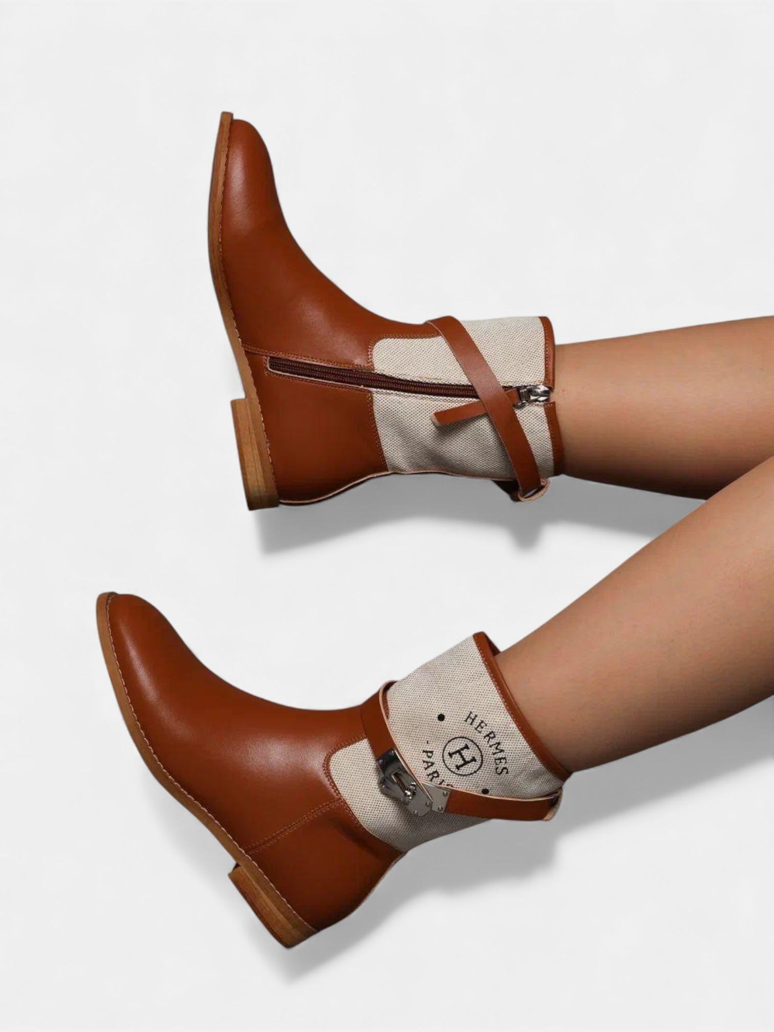 Полусапоги демисезонные HERMES коричневые 3343 Полусапоги демисезонные HERMES коричневые 3343