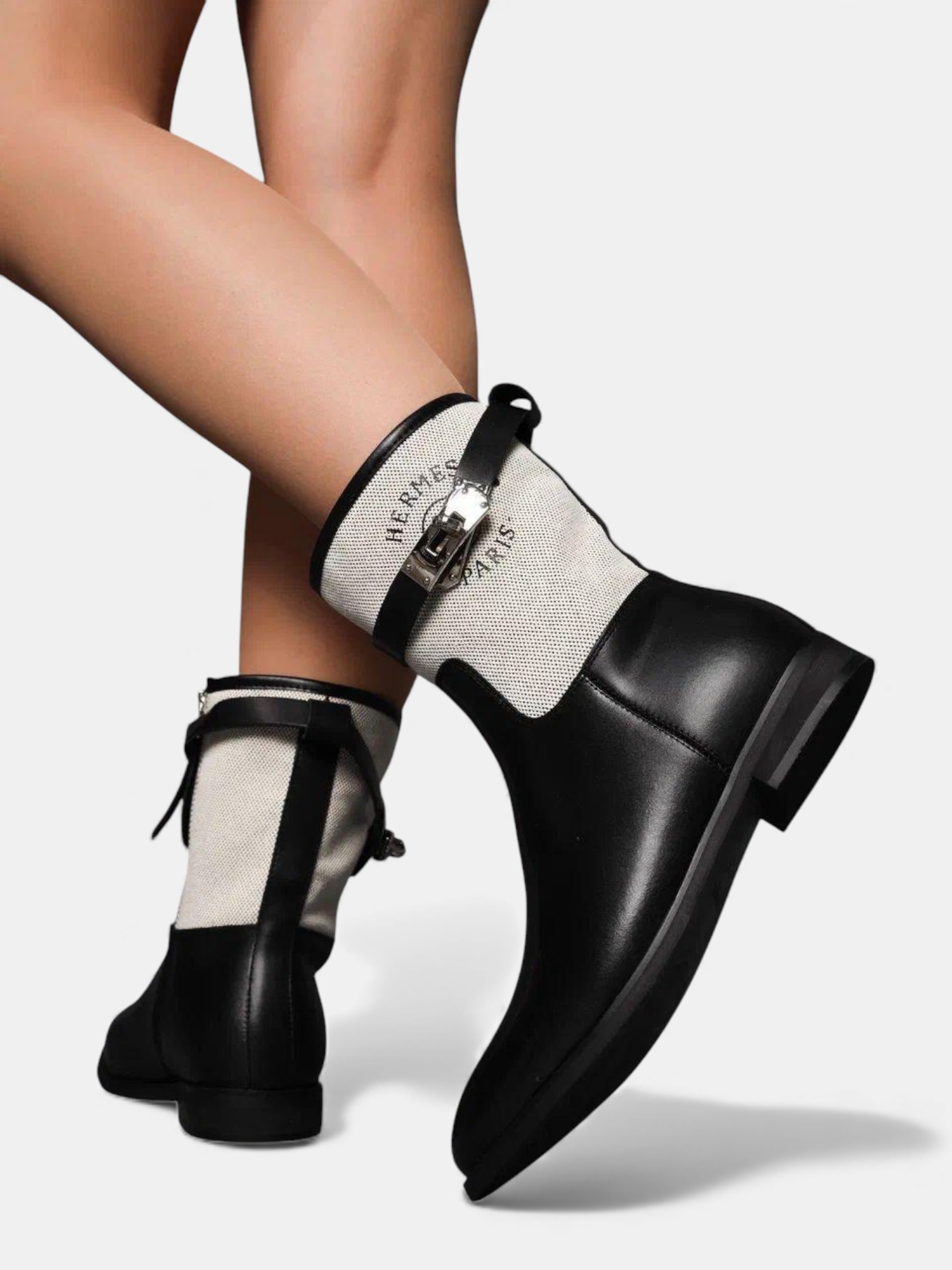 Полусапоги демисезонные HERMES черные 3342 Полусапоги демисезонные HERMES черные 3342