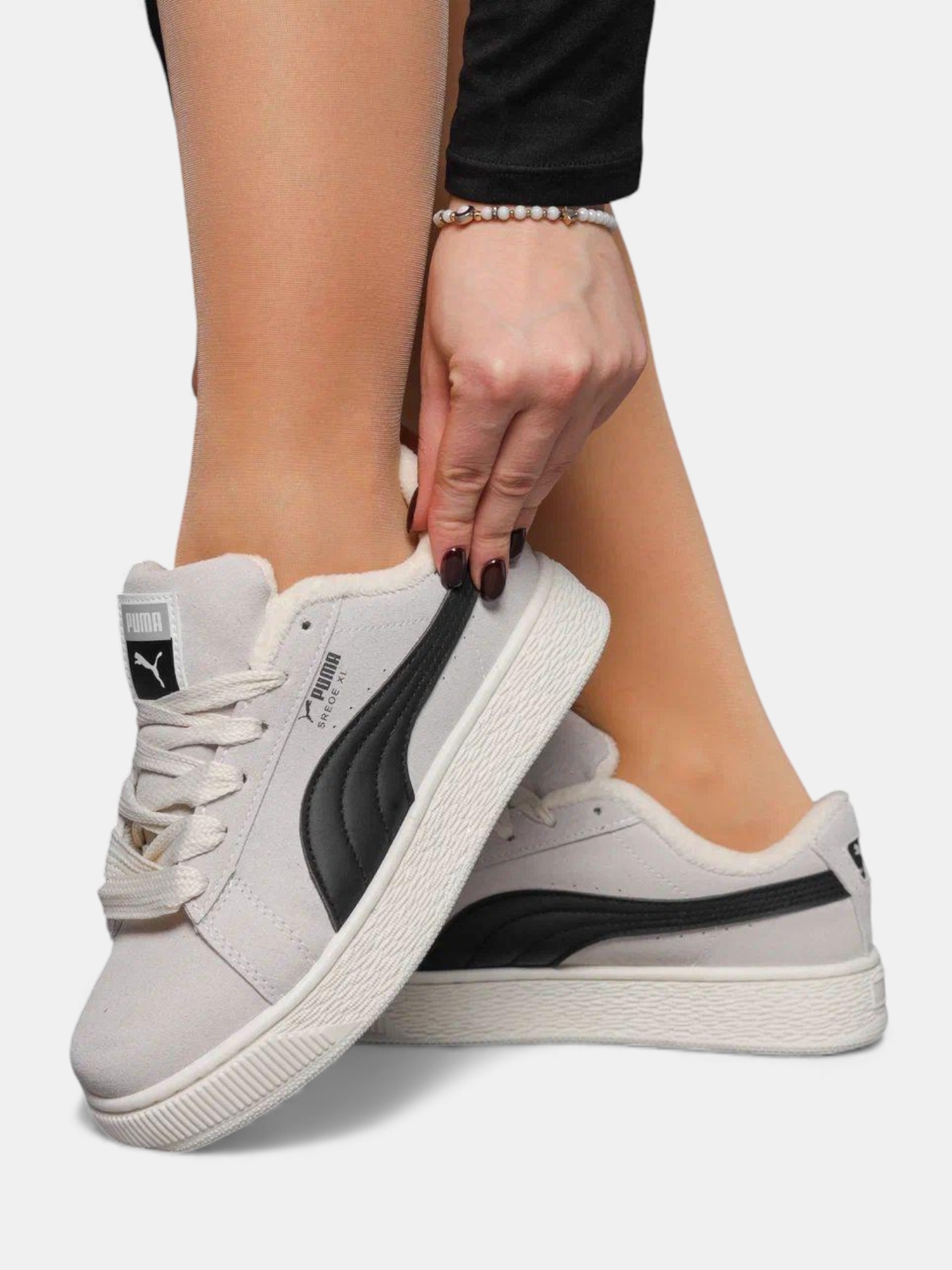 Кроссовки демисезон Puma Suede на байке бежевые 3394 Кроссовки демисезон Puma Suede на байке бежевые 3394