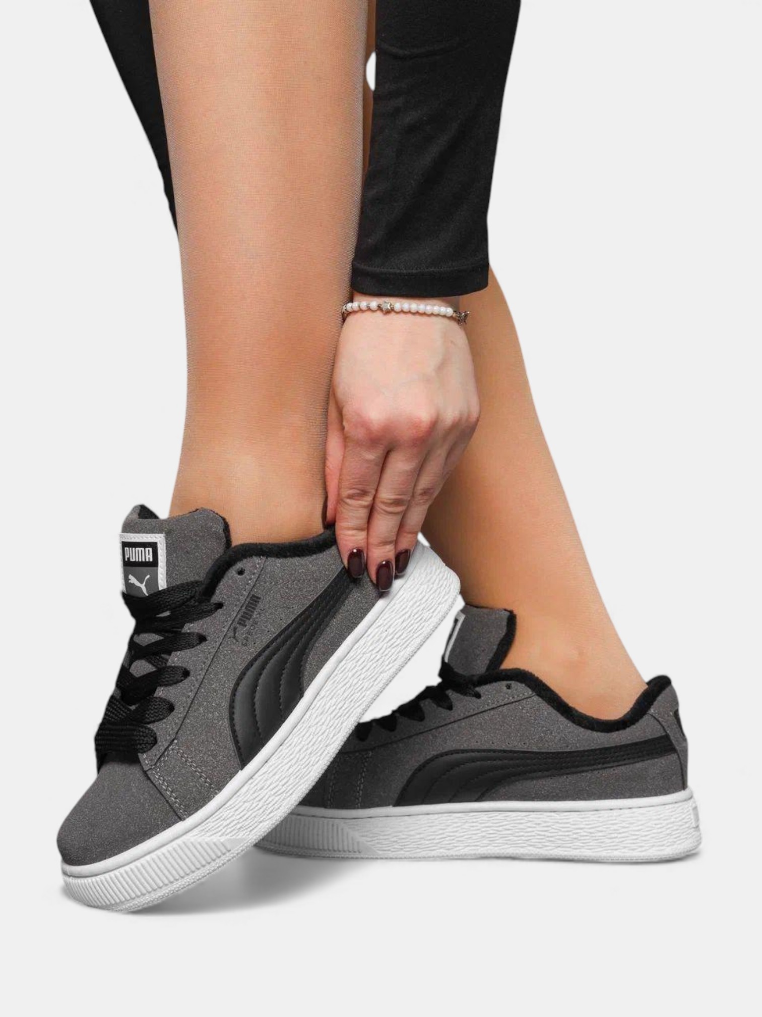 Кроссовки демисезон Puma Suede на байке серые 3396 Кроссовки демисезон Puma Suede на байке серые 3396