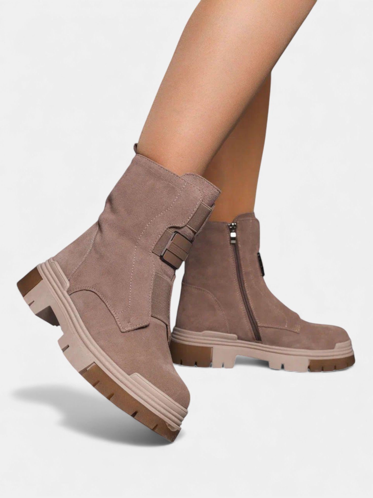 Ботинки зимние кожаные бежевые 3388 Ботинки зимние кожаные бежевые 3388