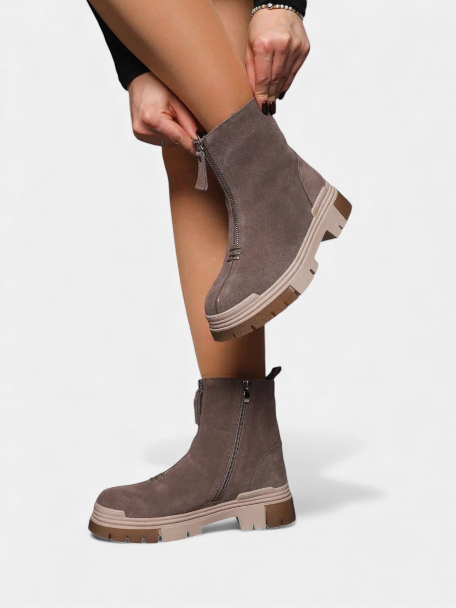 Ботинки зимние кожаные капучино 3391 Ботинки зимние кожаные капучино 3391