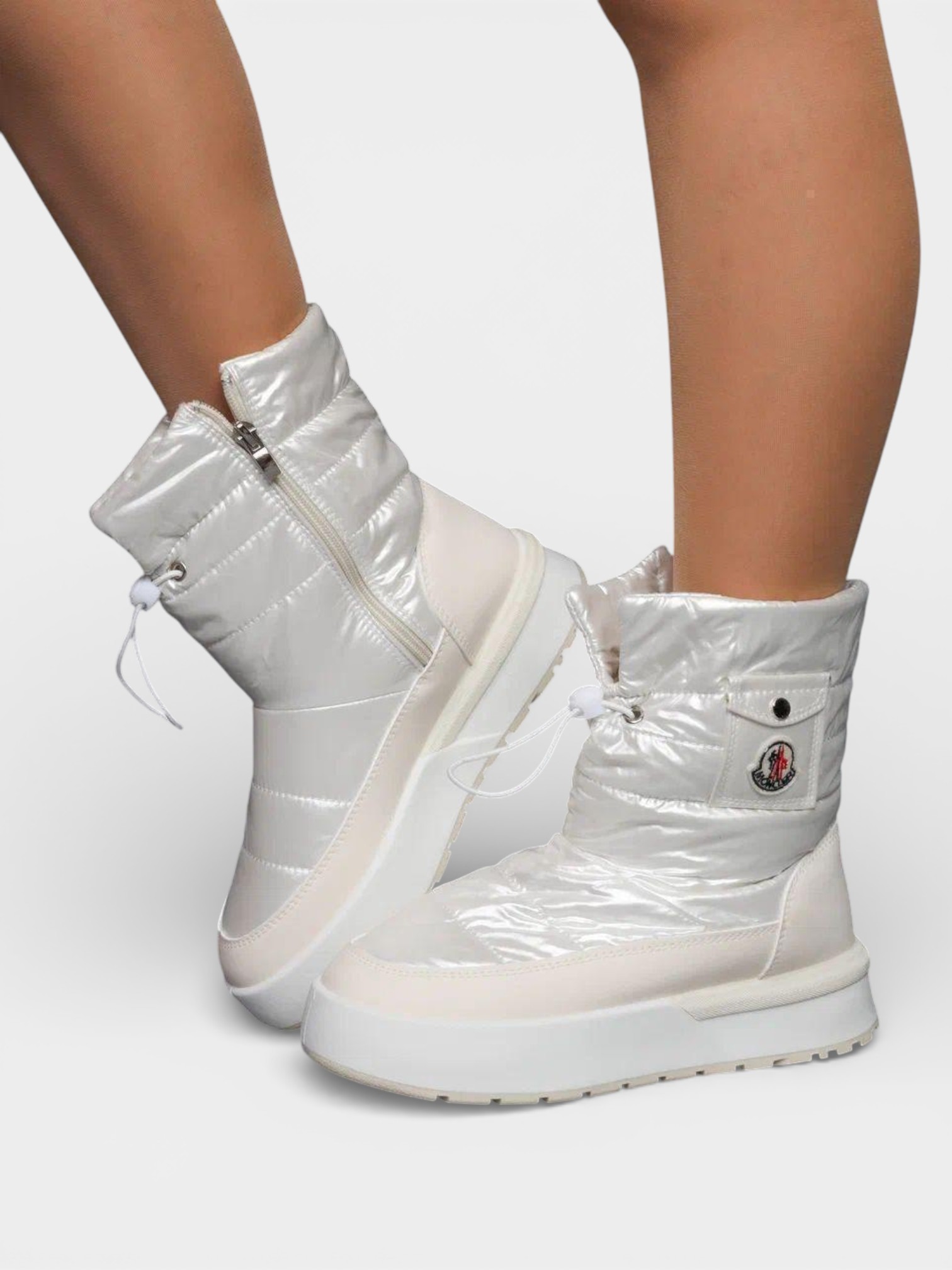 Дутики Moncler зимние бежевые 3431 Дутики Moncler зимние бежевые 3431