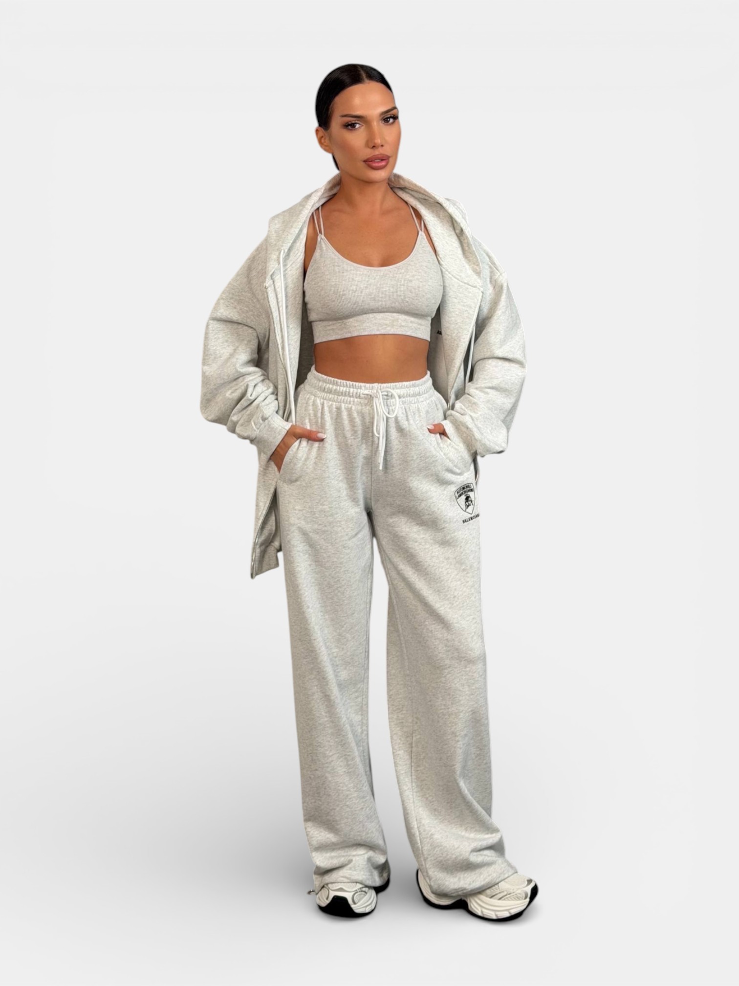 Костюм спортивный Balenciaga серый 3479 Костюм спортивный Balenciaga серый 3479