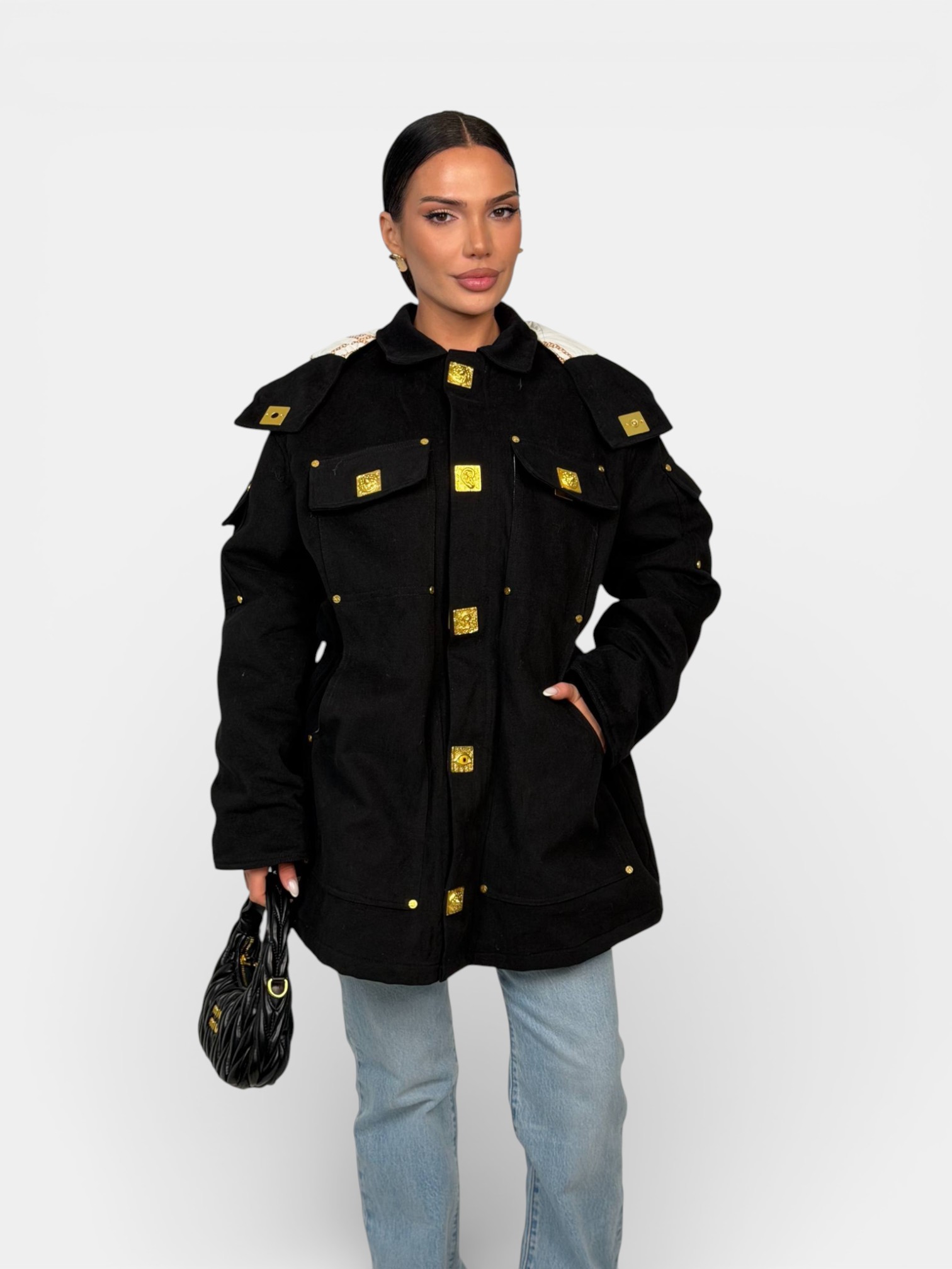 Куртка парка Schiaparelli удлиненная черная 3464 Куртка парка Schiaparelli удлиненная черная 3464