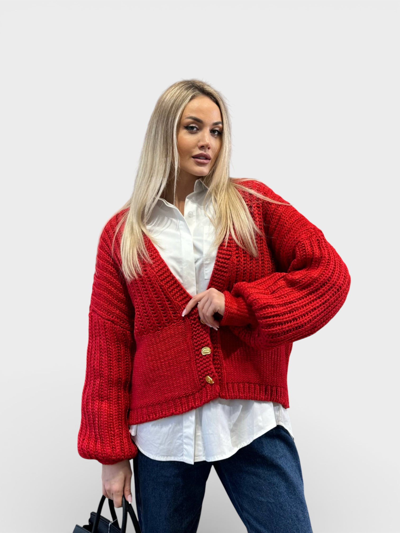 Кардиган вязанный SCHIAPARELLI красный 3452 Кардиган вязанный SCHIAPARELLI красный 3452