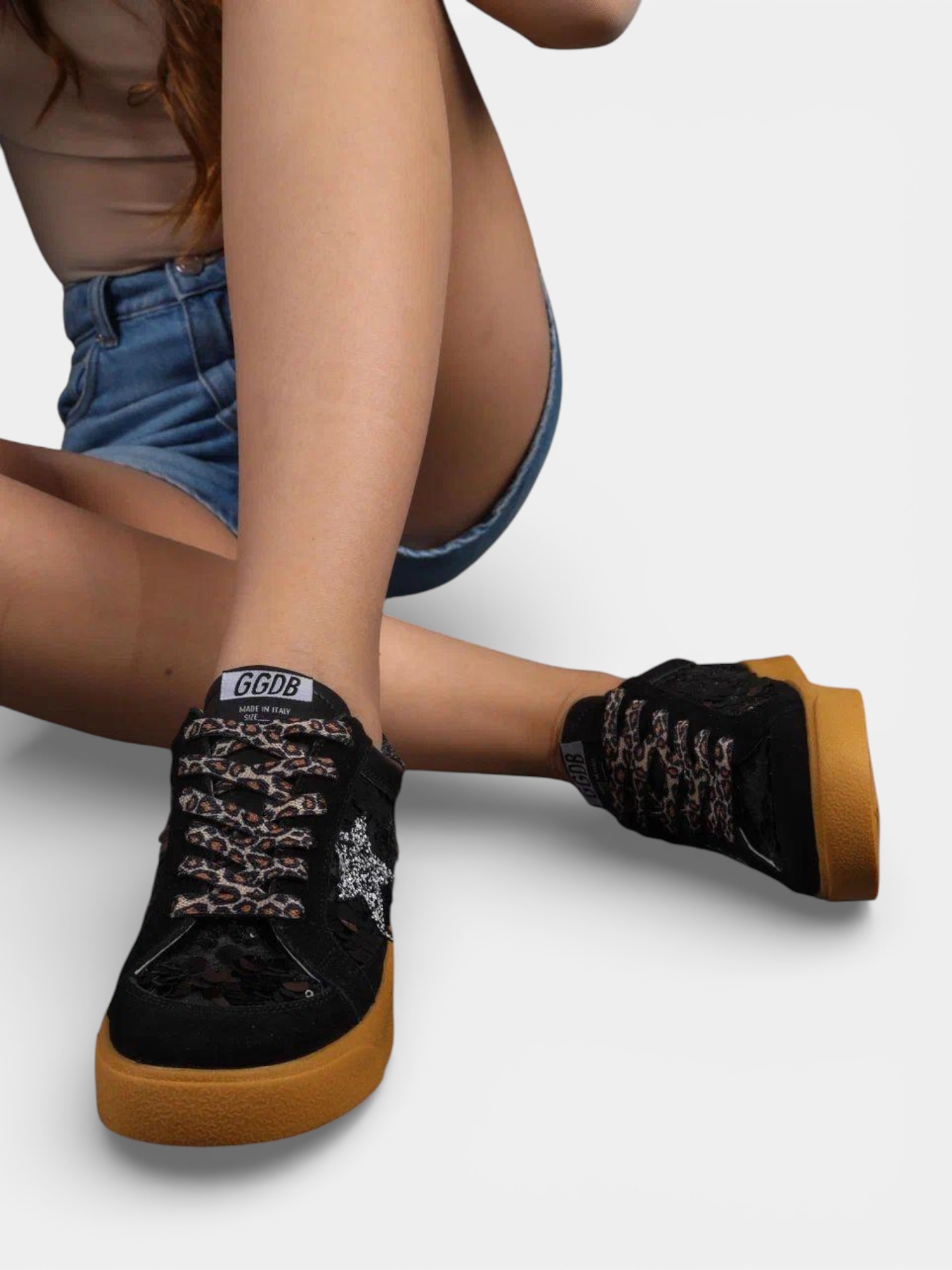 Кеды Golden goose кожаные летние с пайетками черные 3434 Кеды Golden goose кожаные летние с пайетками черные 3434