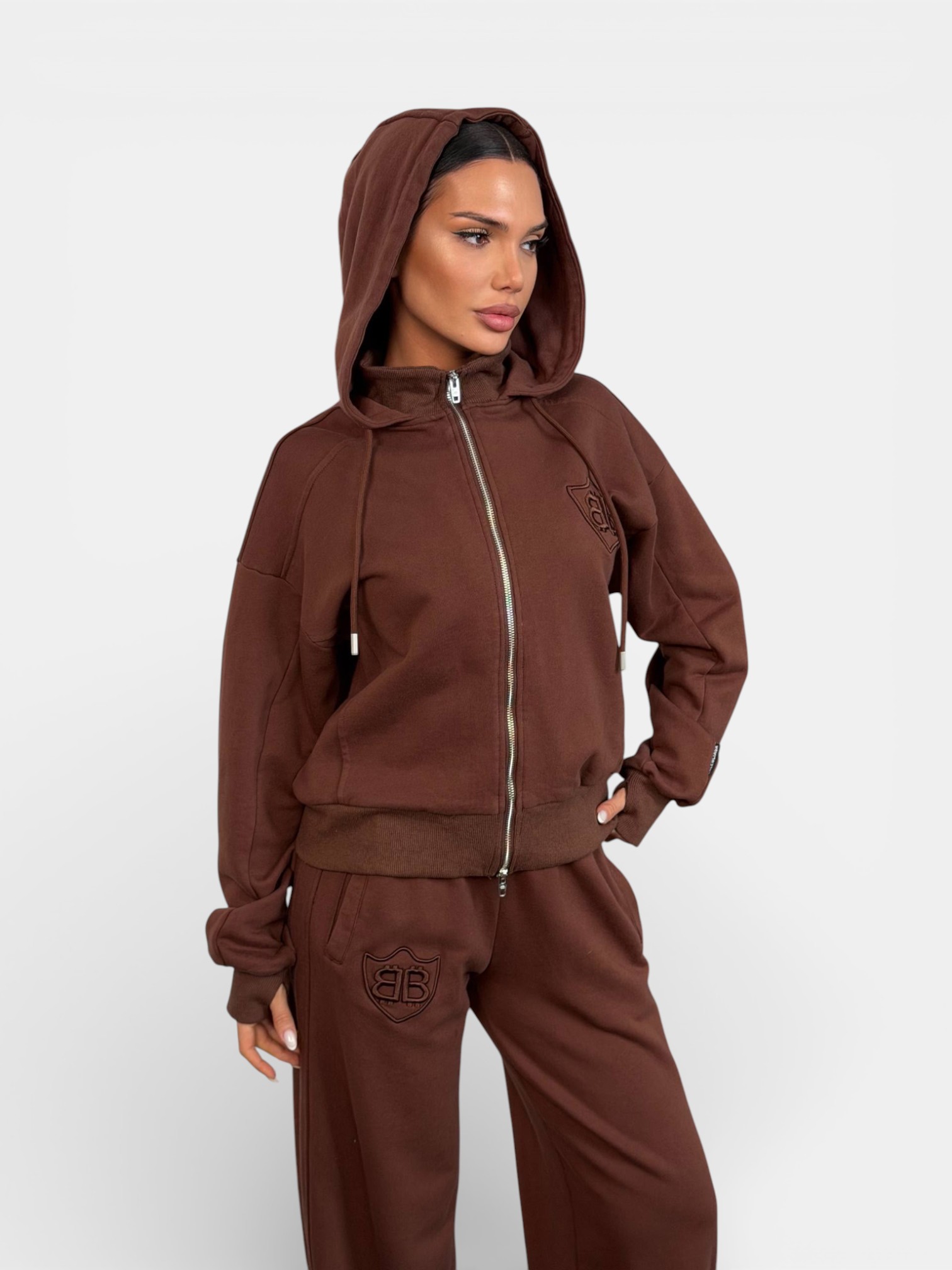 Костюм спортивный BALENCIAGA на молнии коричневый 3446 Костюм спортивный BALENCIAGA на молнии коричневый 3446